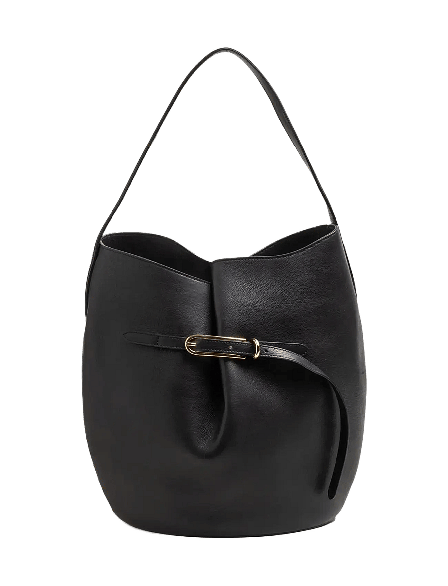 Liffner - BELTED BUCKET BAG LARGE - top handle tasker - black - 1