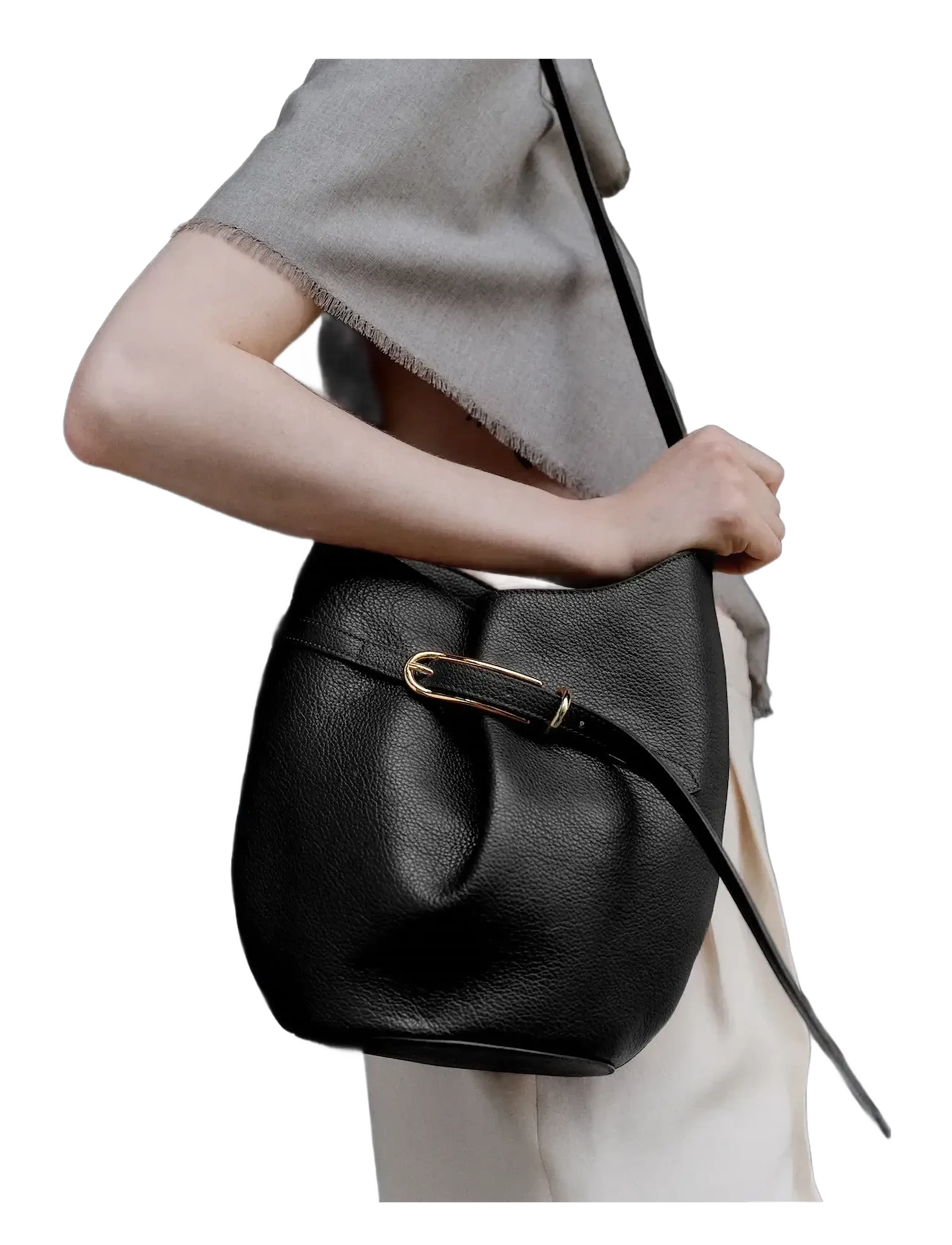 Liffner - BELTED BUCKET BAG - black - 3