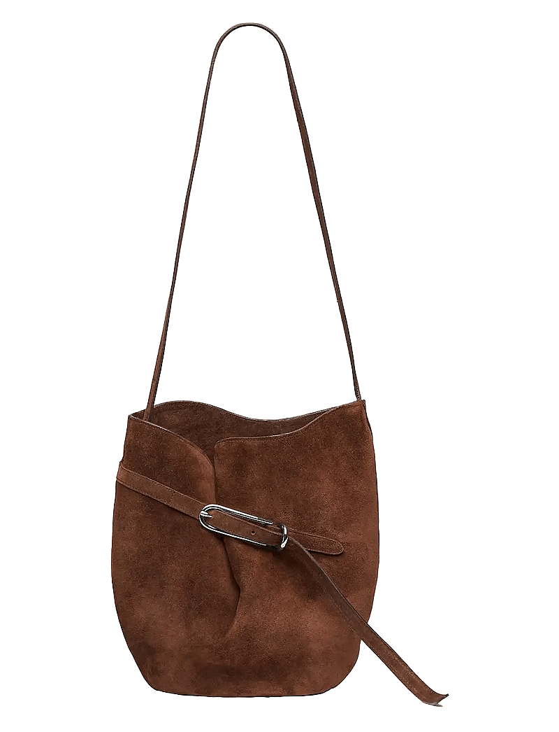 Liffner - BELTED BUCKET BAG - käekotid - dark brown - 0