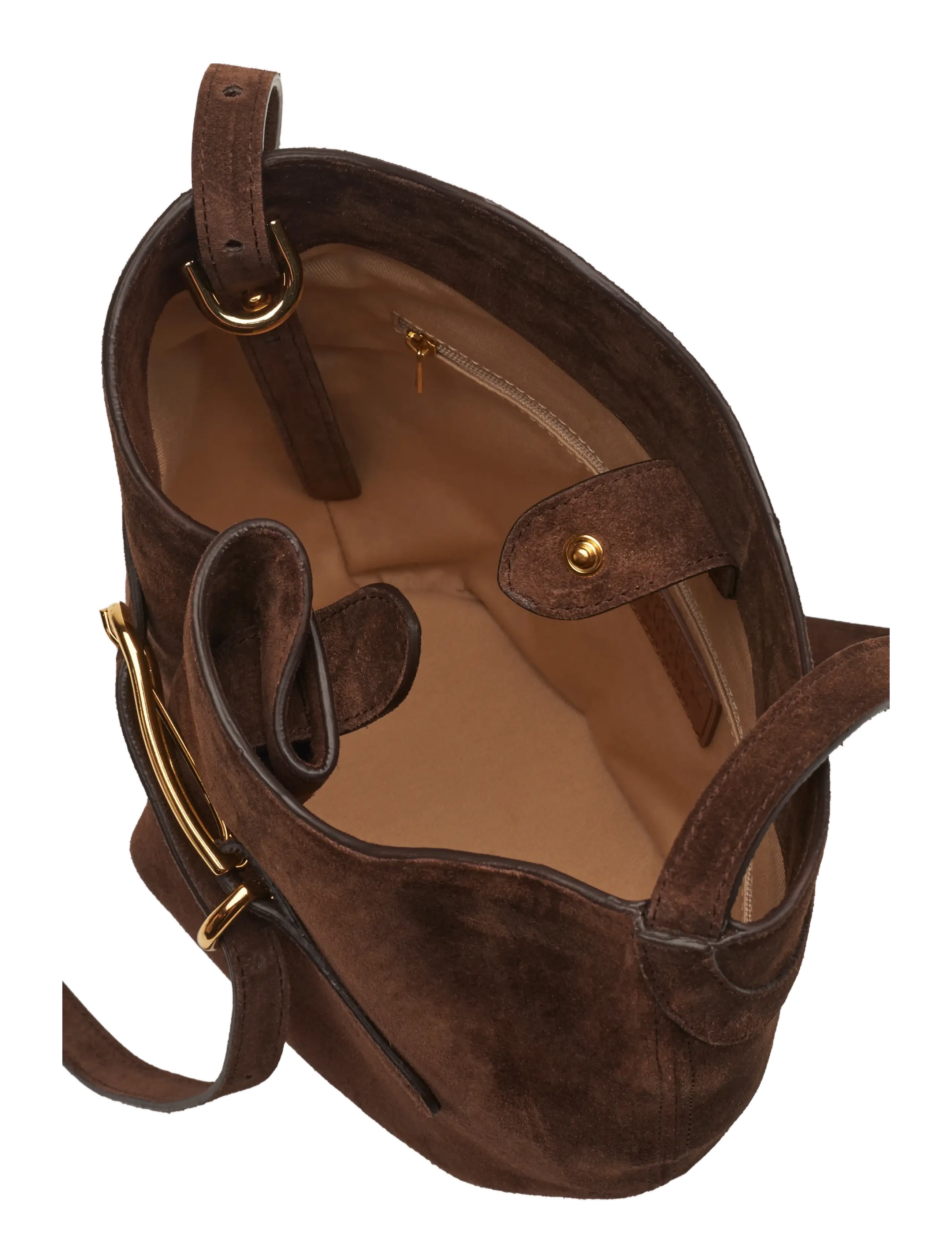 Liffner - BELTED BUCKET BAG - mados tendencijos - dark brown - 1
