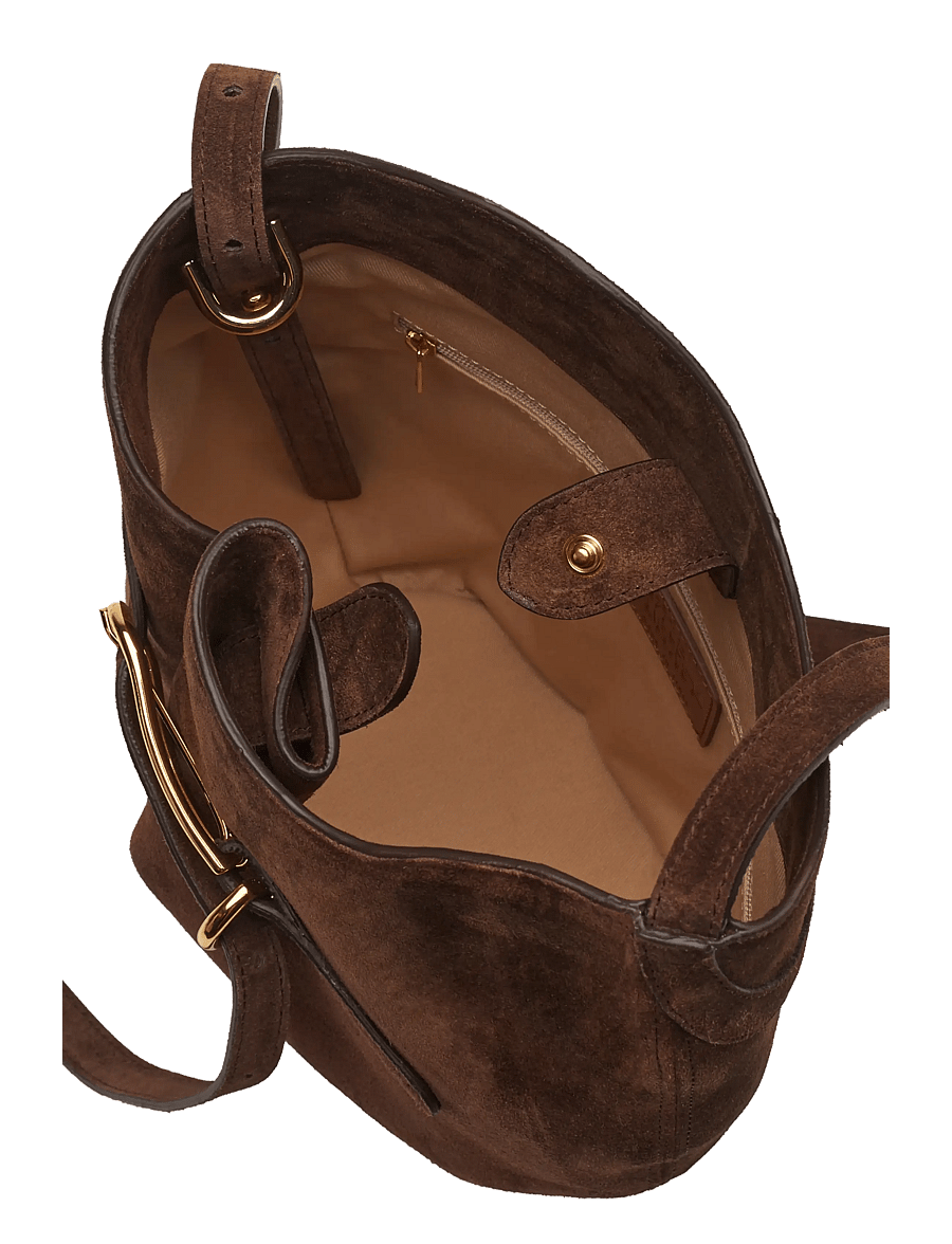 Liffner - BELTED BUCKET BAG - mados tendencijos - dark brown - 1