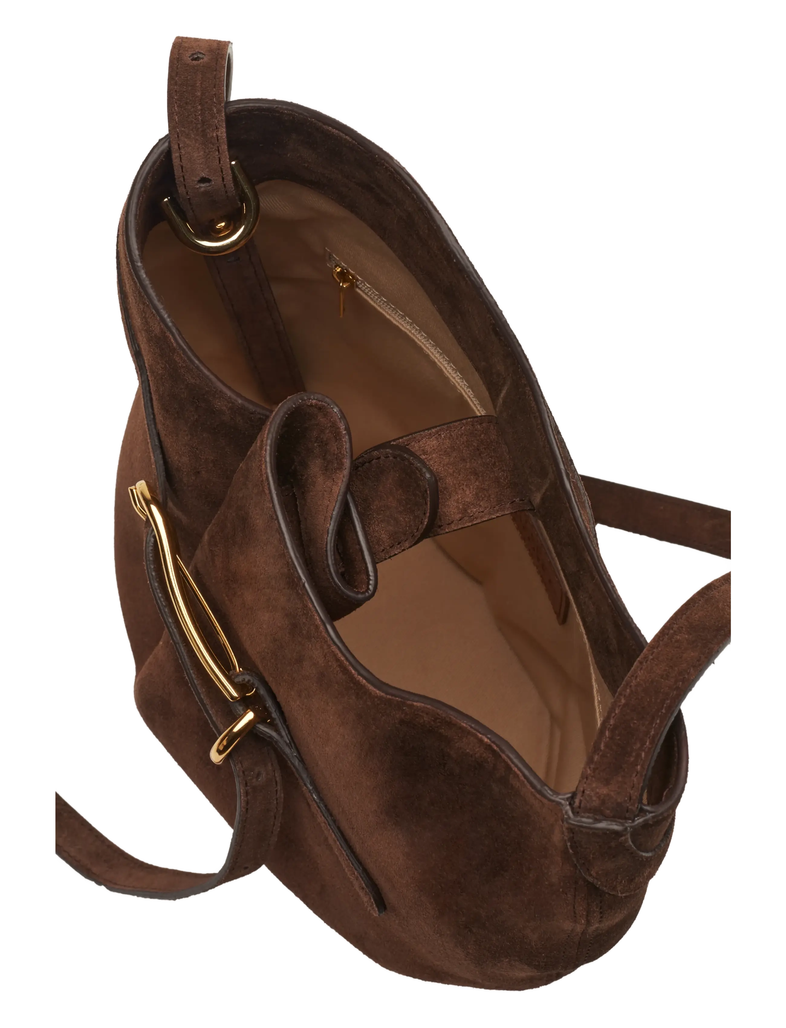 Liffner - BELTED BUCKET BAG - mados tendencijos - dark brown - 2