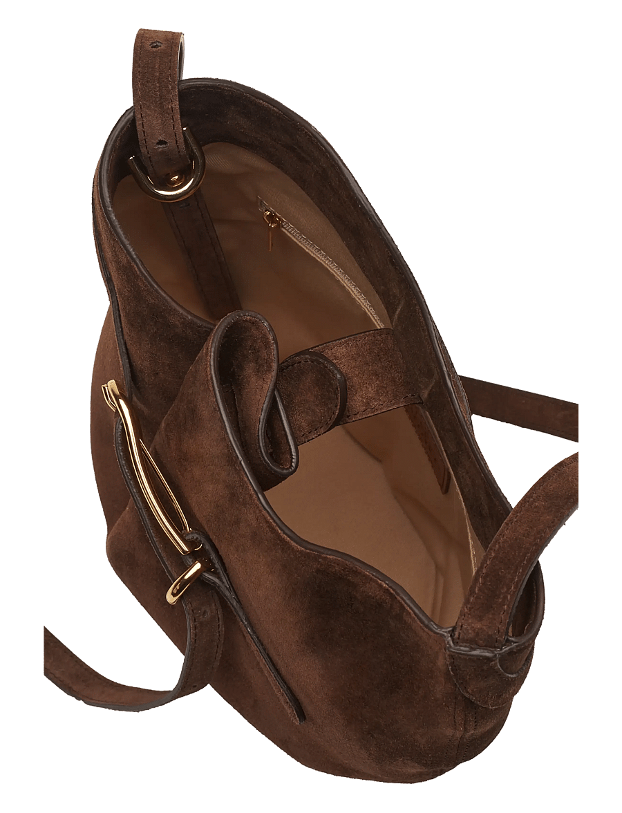 Liffner - BELTED BUCKET BAG - mados tendencijos - dark brown - 2