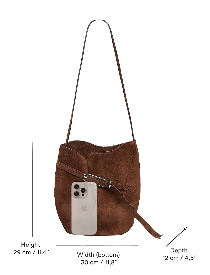 Liffner - BELTED BUCKET BAG - käekotid - dark brown - 3
