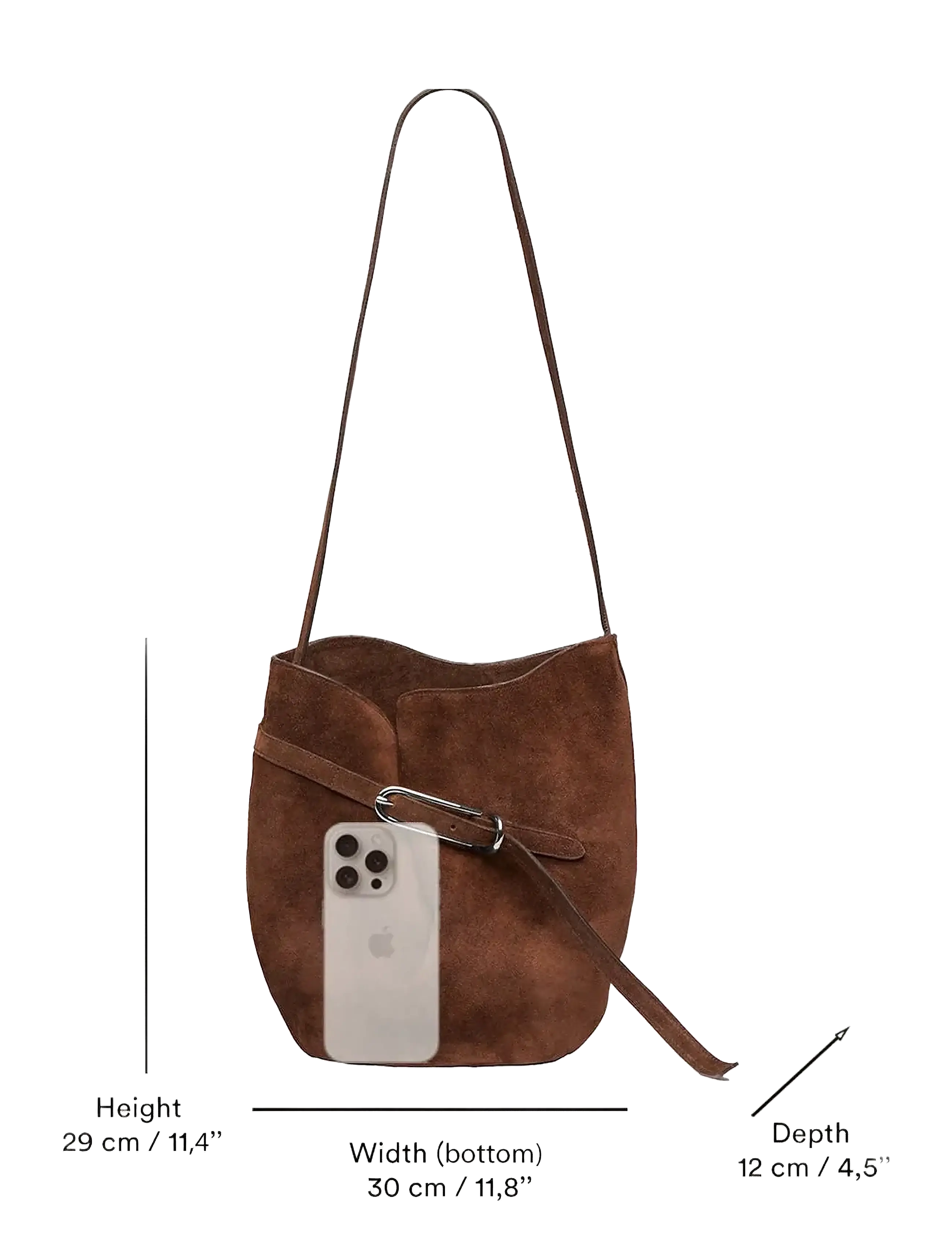 Liffner - BELTED BUCKET BAG - mados tendencijos - dark brown - 3