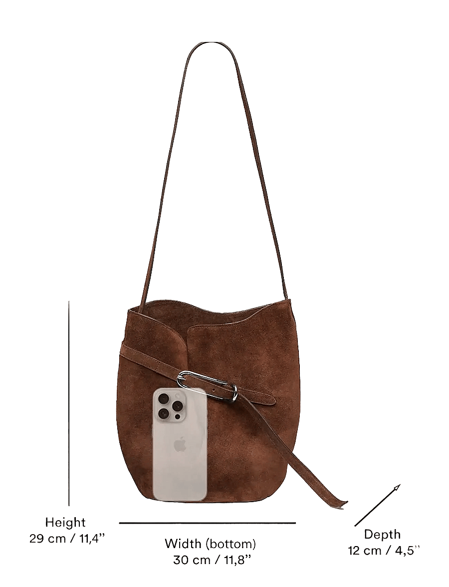 Liffner - BELTED BUCKET BAG - mados tendencijos - dark brown - 3