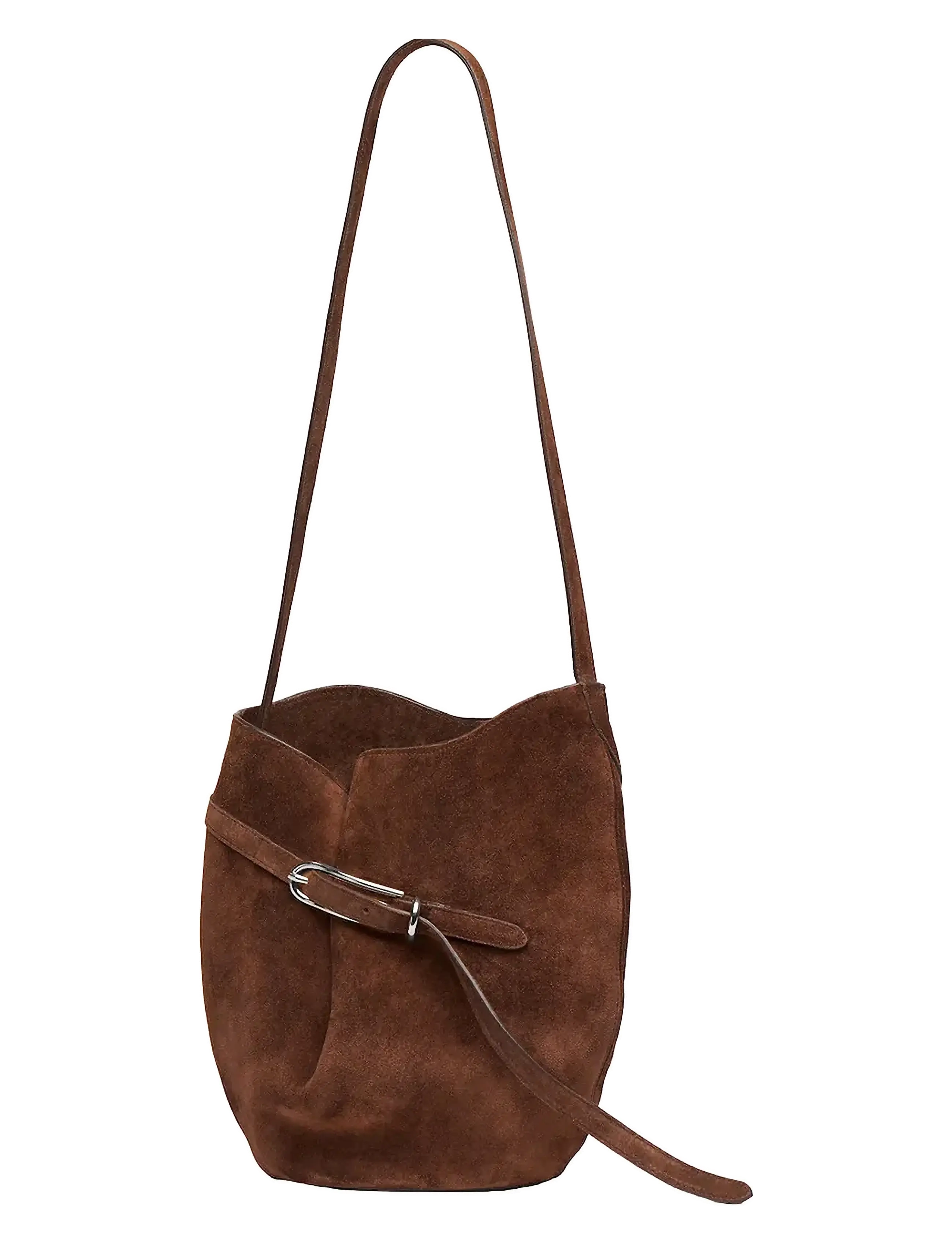 Liffner - BELTED BUCKET BAG - mados tendencijos - dark brown - 4