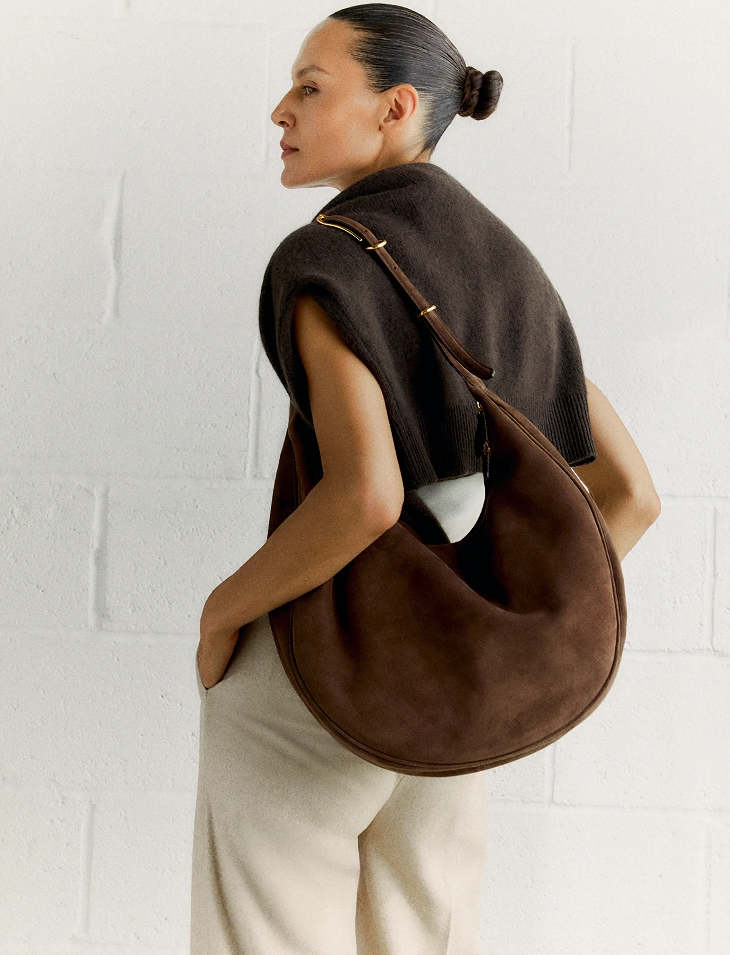 Liffner Moon Hobo, Kvinder, Måne Hobo Taske, Brun, Str: ONE SIZE