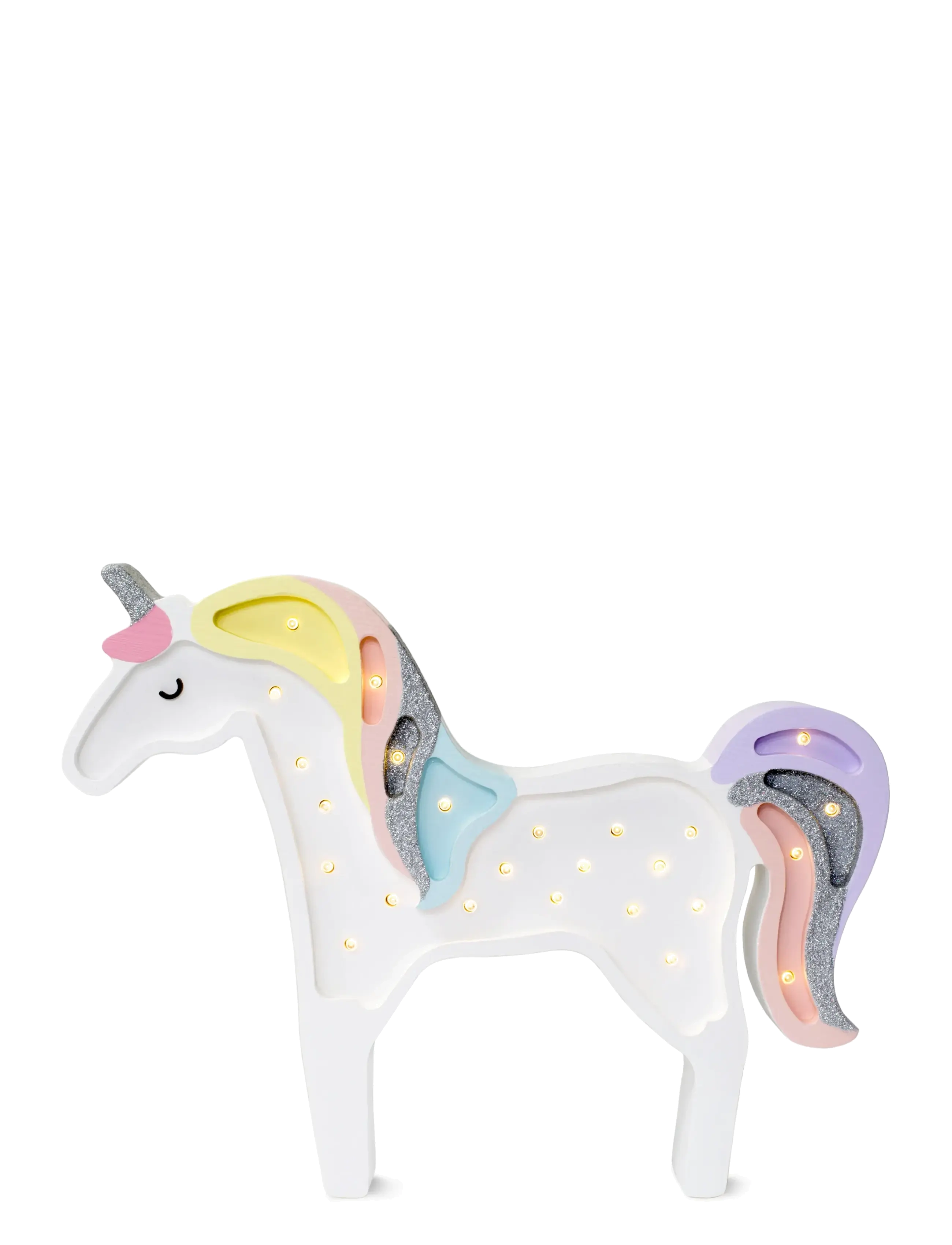 Little Lights Unicorn Lamp | Magic Rainbow, Bordlampe, Hvid, Str: 38X30X5.5CM