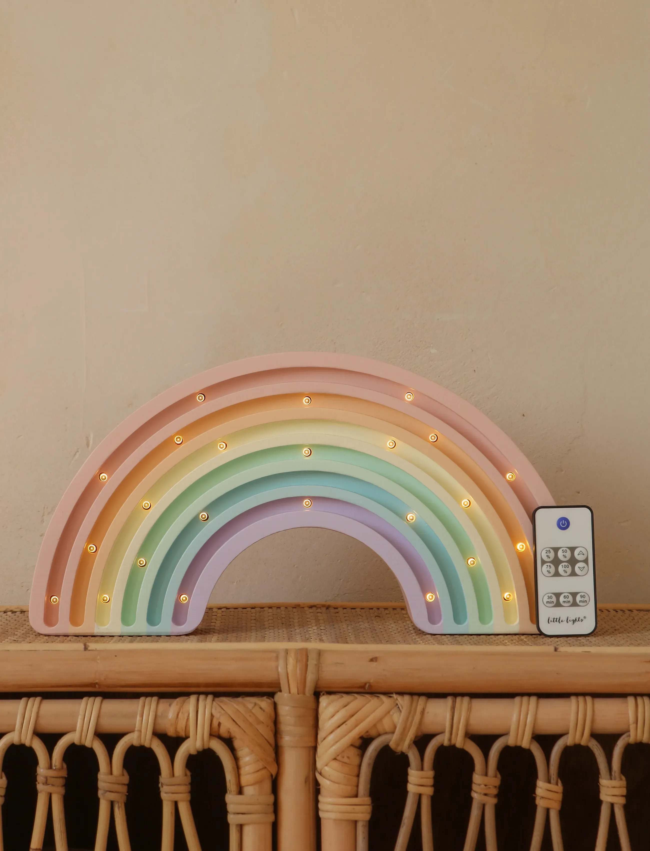 Little Lights Little Lights Rainbow Lamp | Pastel, 37X19X5.5 cm, Multi/patterned, Belysning > Bordlamper, Børn