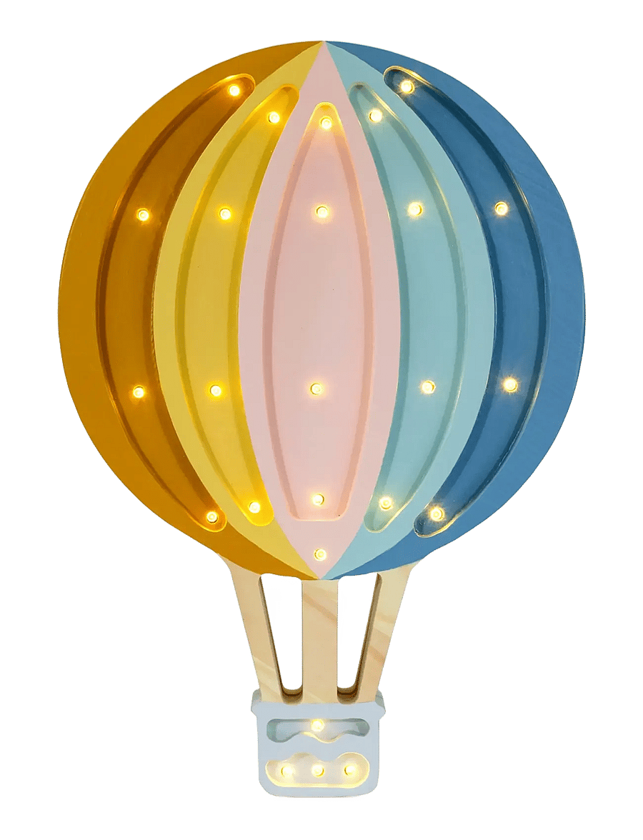 Little Lights - Little Lights Hot Air Baloon Lamp | Retro Rainbow - belysning - retro rainbow - 1