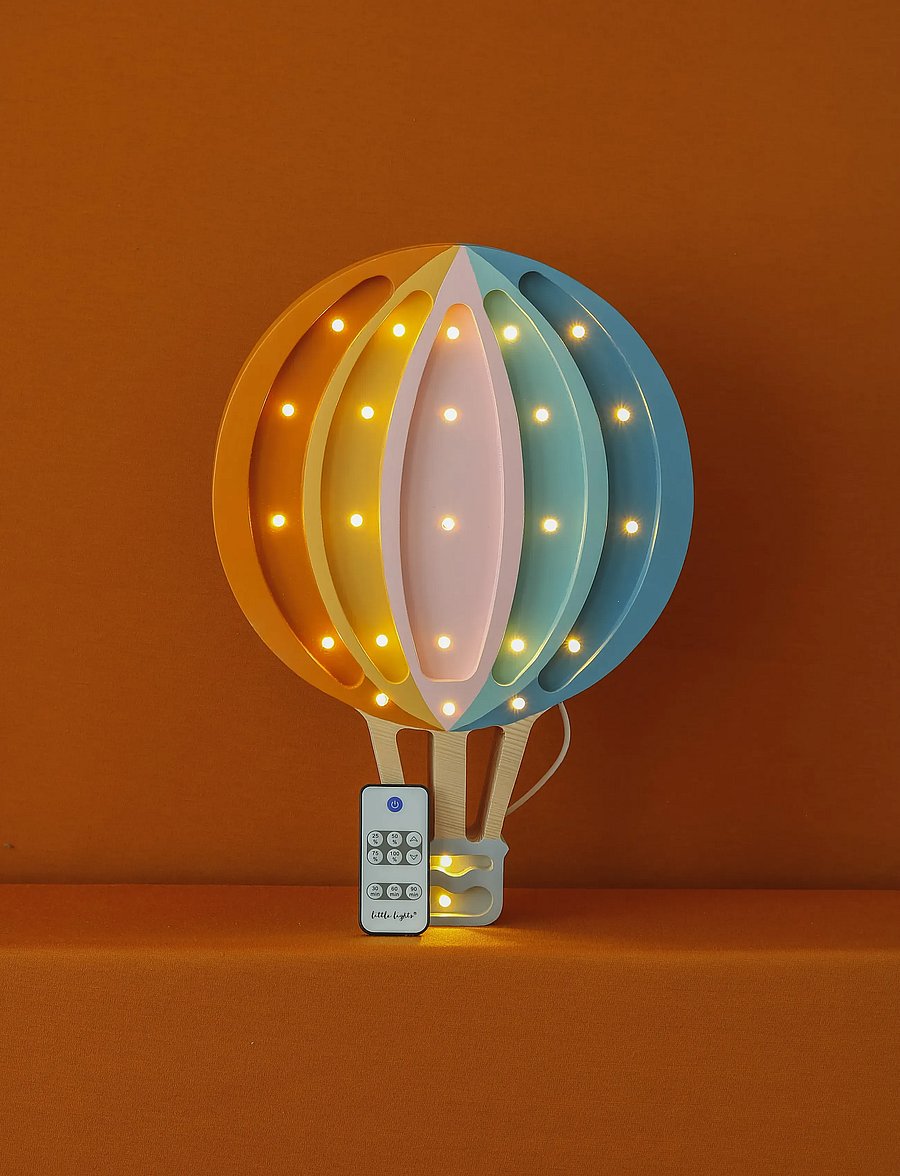 Little Lights - Little Lights Hot Air Baloon Lamp | Retro Rainbow - belysning - retro rainbow - 0