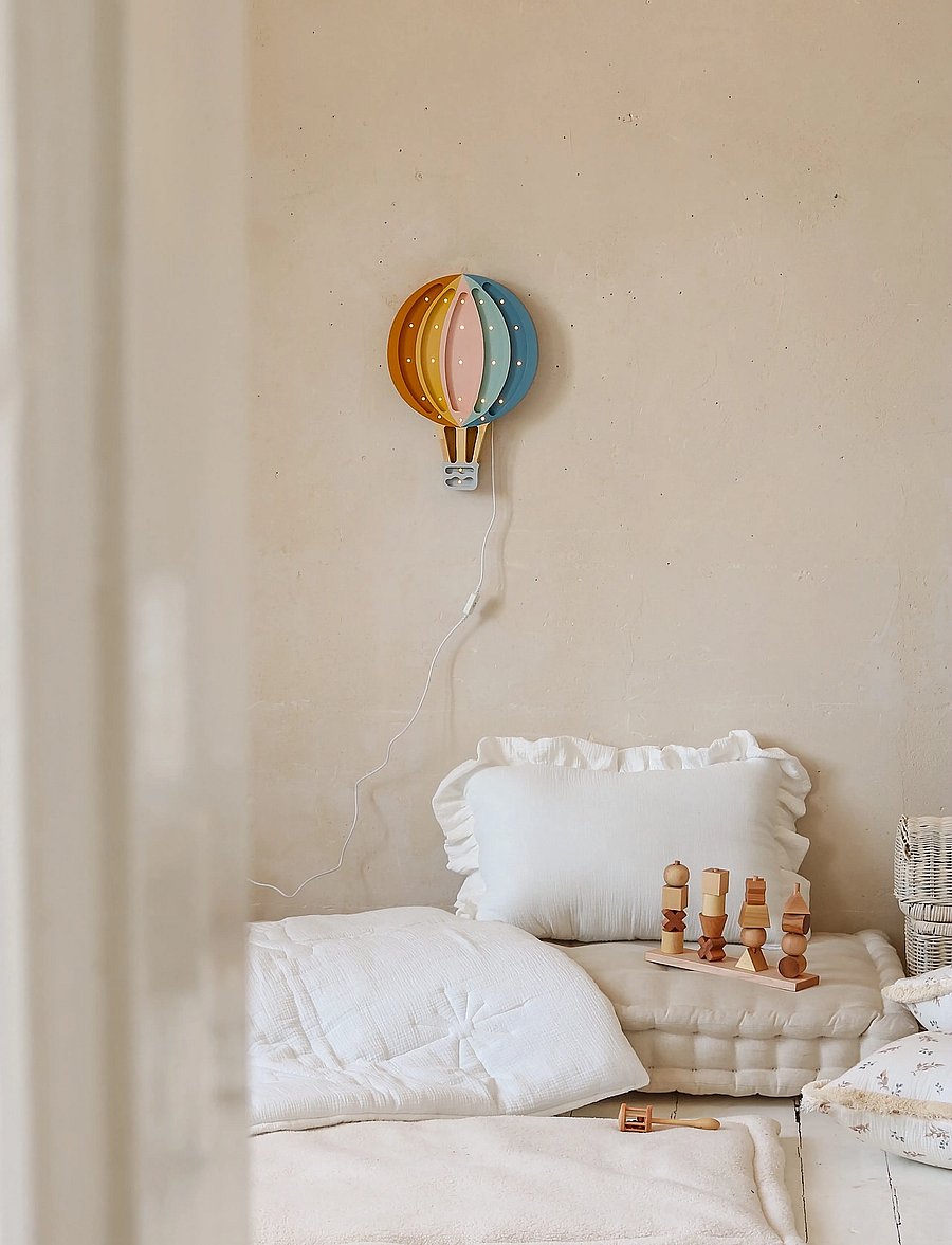 Little Lights - Little Lights Hot Air Baloon Lamp | Retro Rainbow - belysning - retro rainbow - 2
