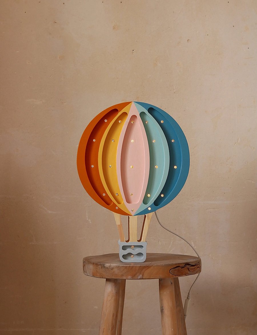 Little Lights - Little Lights Hot Air Baloon Lamp | Retro Rainbow - belysning - retro rainbow - 4