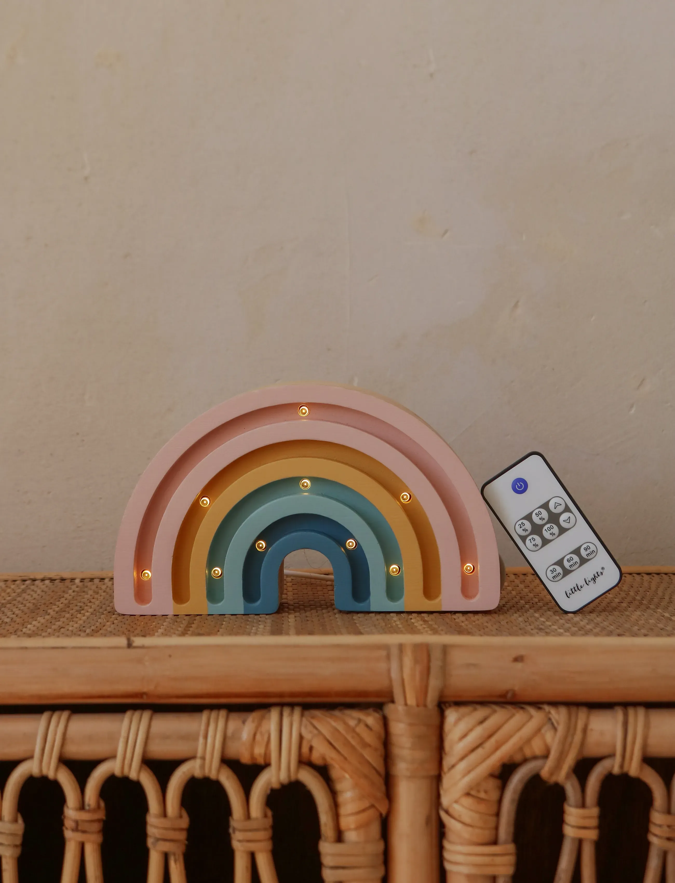Little Lights Little Lights Rainbow Mini Lamp | Retro, 21X12X5.5 cm, Multi/patterned, Belysning > Bordlamper, Børn