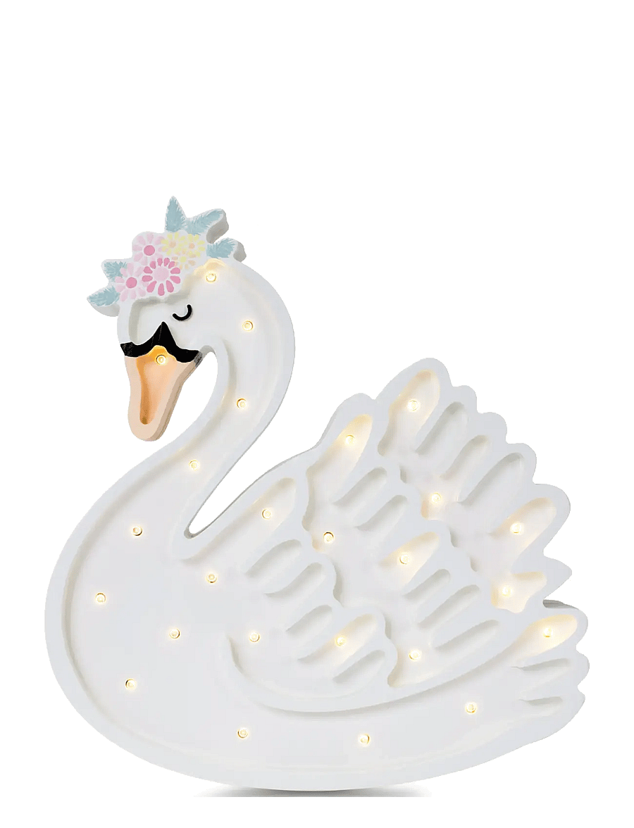 Little Lights - Little Lights Swan Lamp | Lake Flower/White - lampes de bureau et de table - lake flower white - 2
