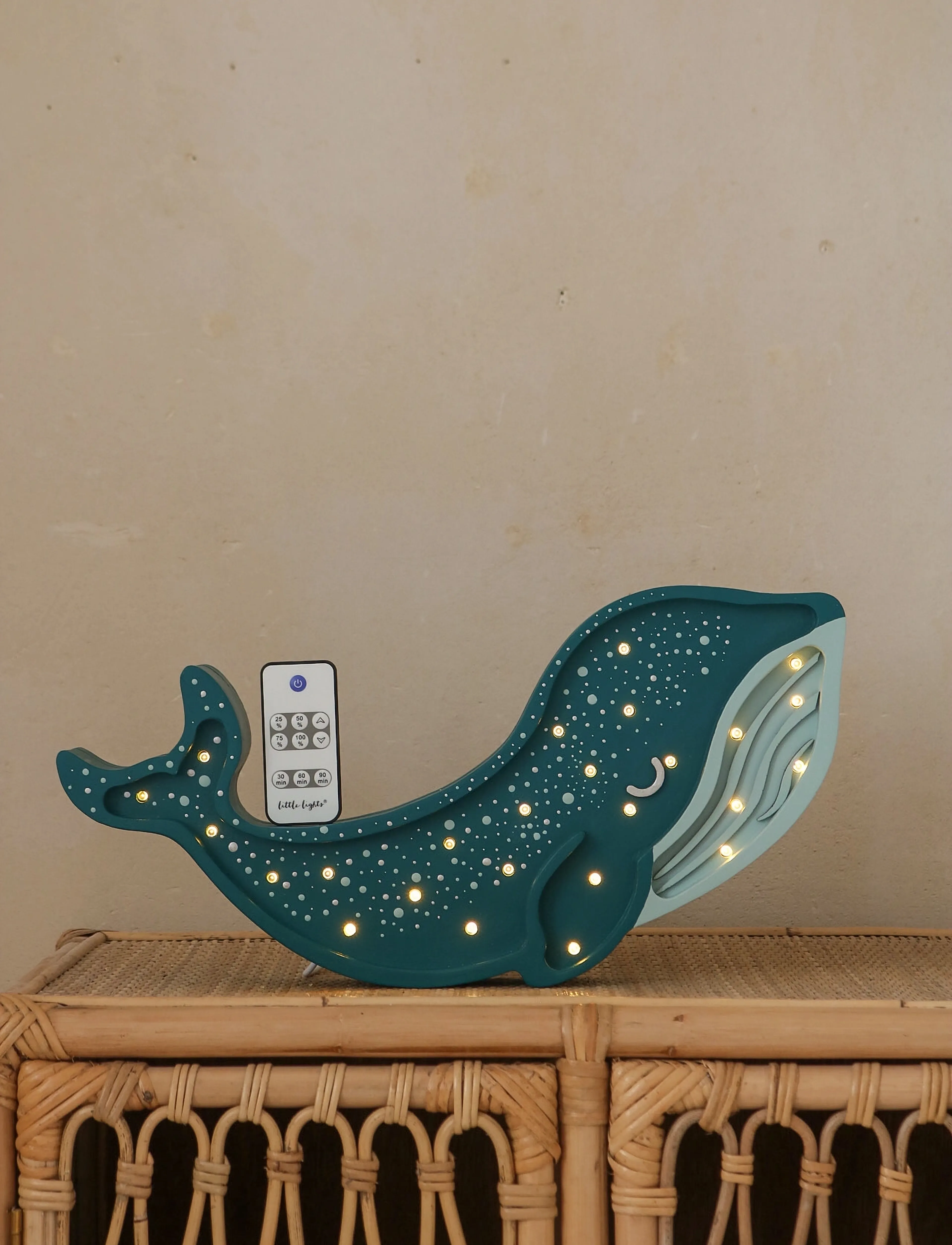 Little Lights Whale Lamp | Galaxy Teal, 40X5.5X15.5 cm, Lighting, Blau - Table Lamps, Kinder