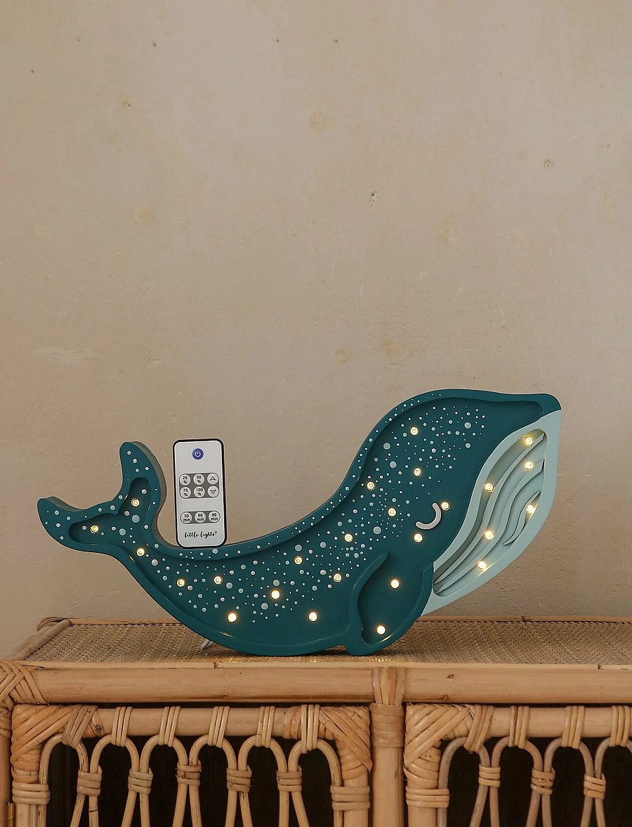 Little Lights - Little Lights Whale Lamp | Galaxy Teal - bordlamper - galaxy teal - 0