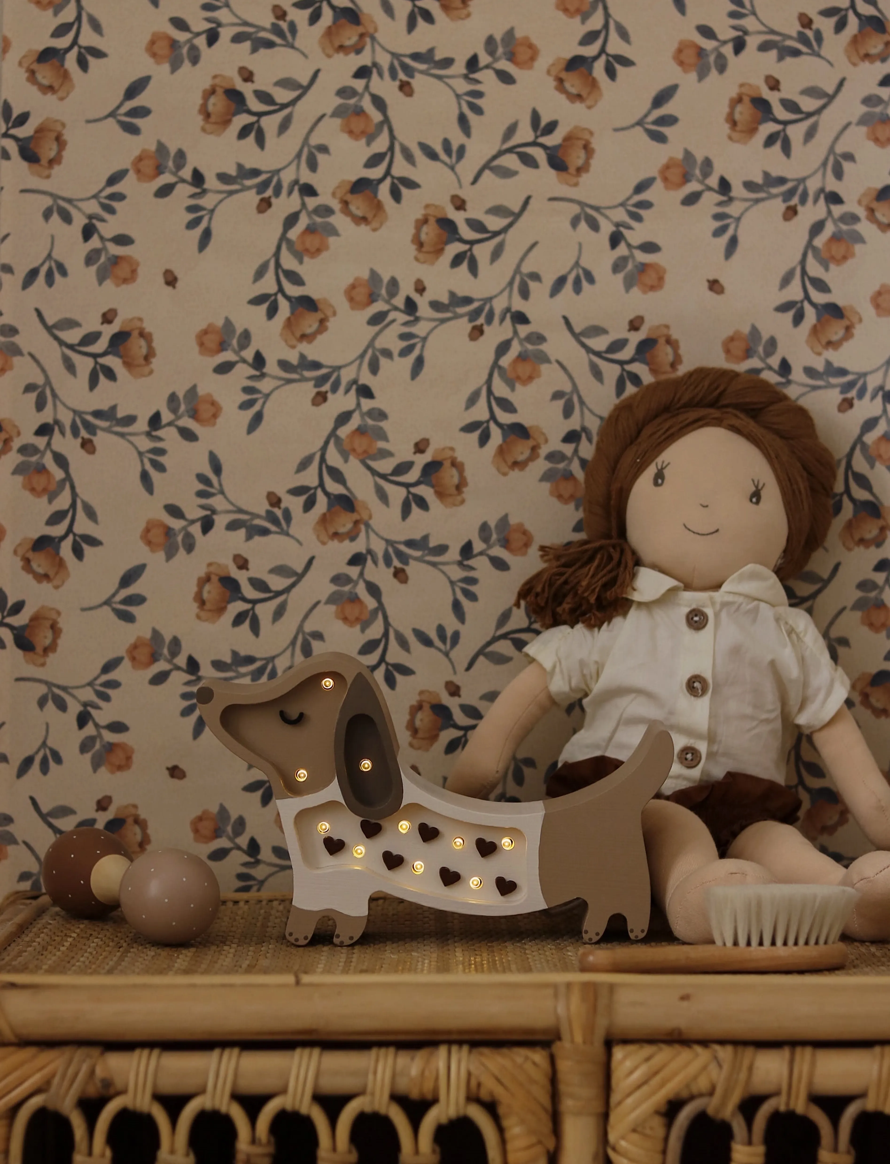 Little Lights - Little Lights Puppy Mini Lamp | Chocolate Heart - lampy na biurko - chocolate heart - 3
