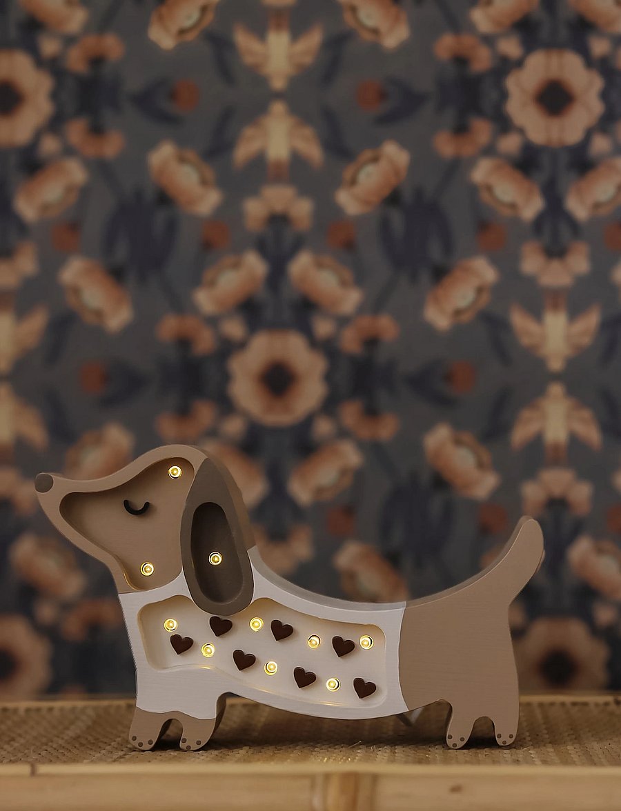 Little Lights - Little Lights Puppy Mini Lamp | Chocolate Heart - lampy na biurko - chocolate heart - 4