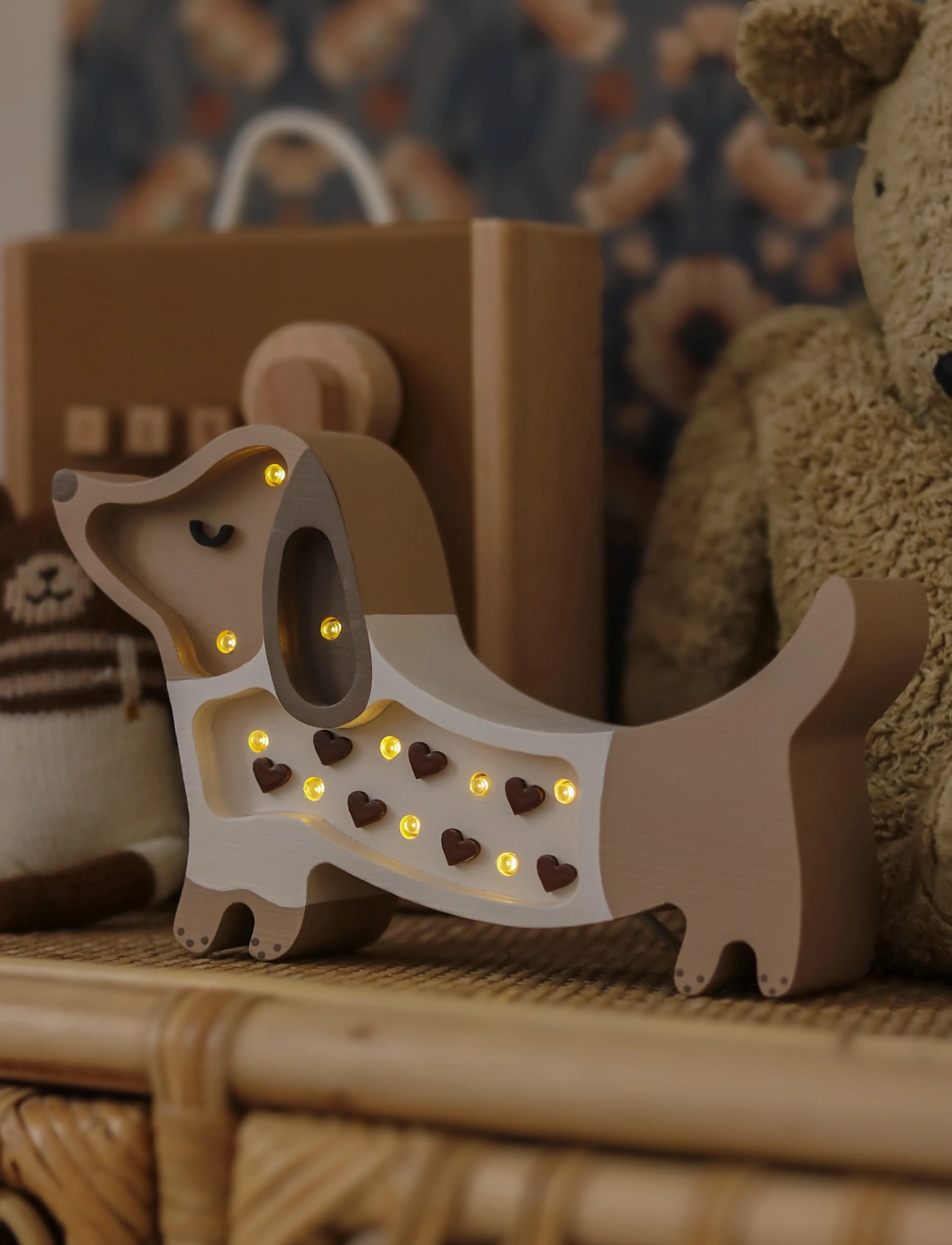 Little Lights - Little Lights Puppy Mini Lamp | Chocolate Heart - lampy na biurko - chocolate heart - 5