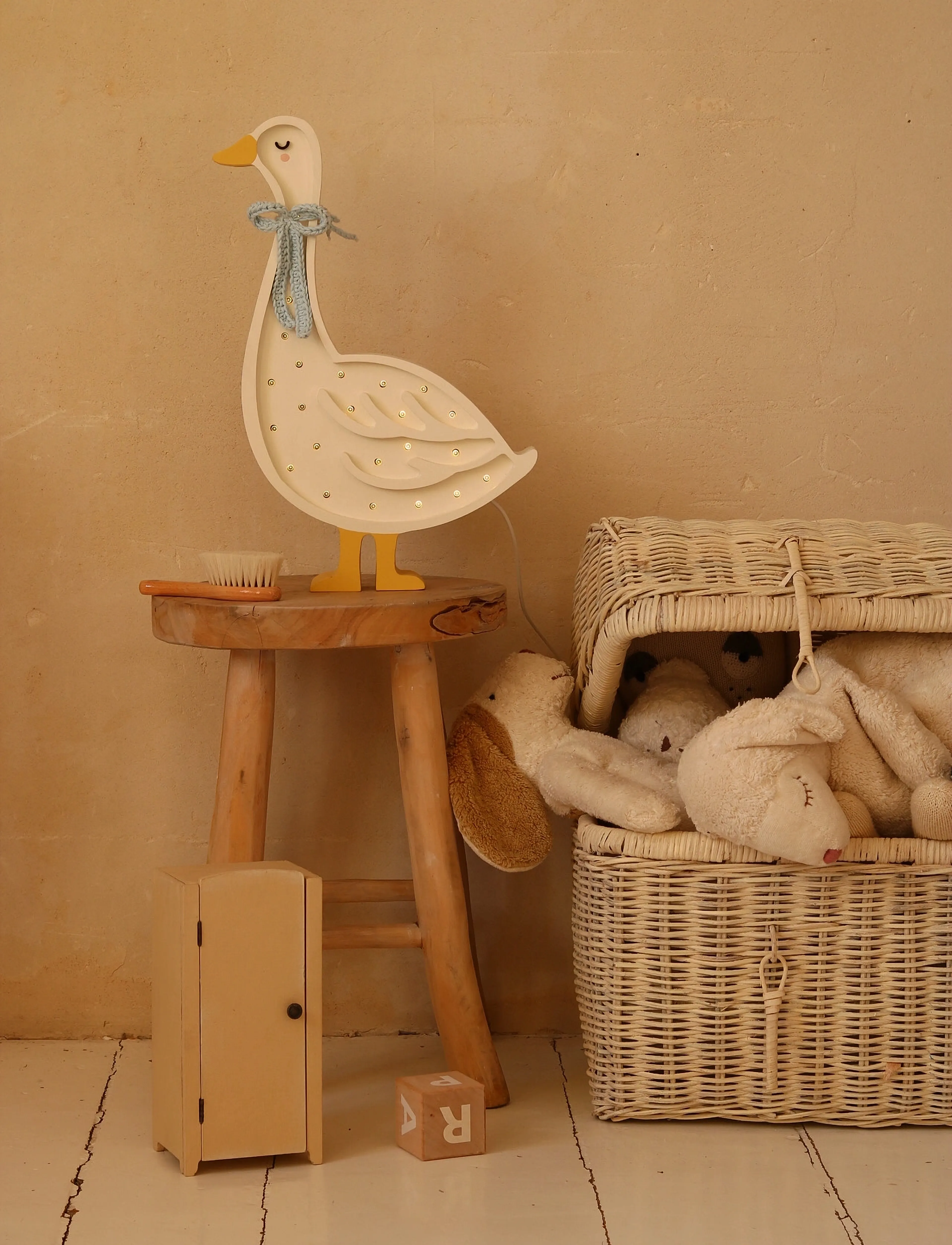 Little Lights - Little Lights Goose Lamp | Cottage Blue Bow - table lamps - cottage blue bow - 3