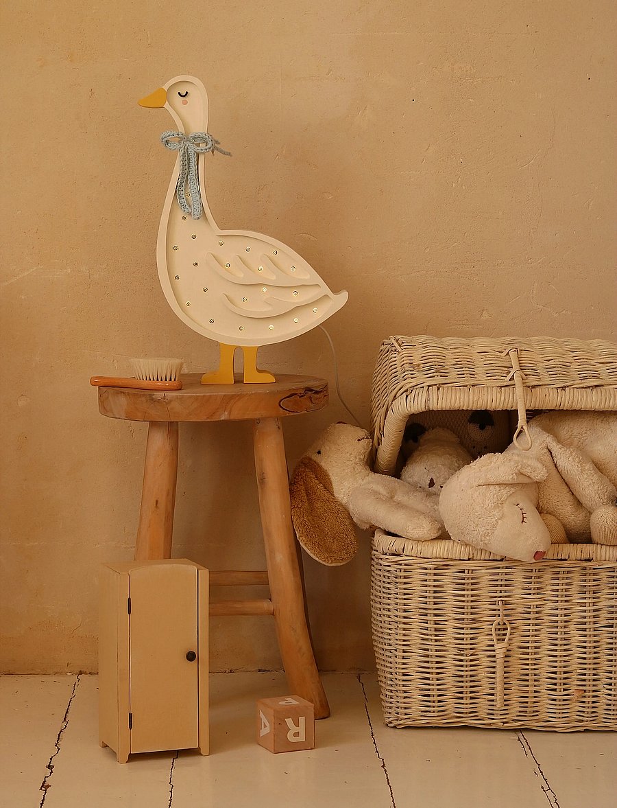 Little Lights - Little Lights Goose Lamp | Cottage Blue Bow - galda lampas - cottage blue bow - 3