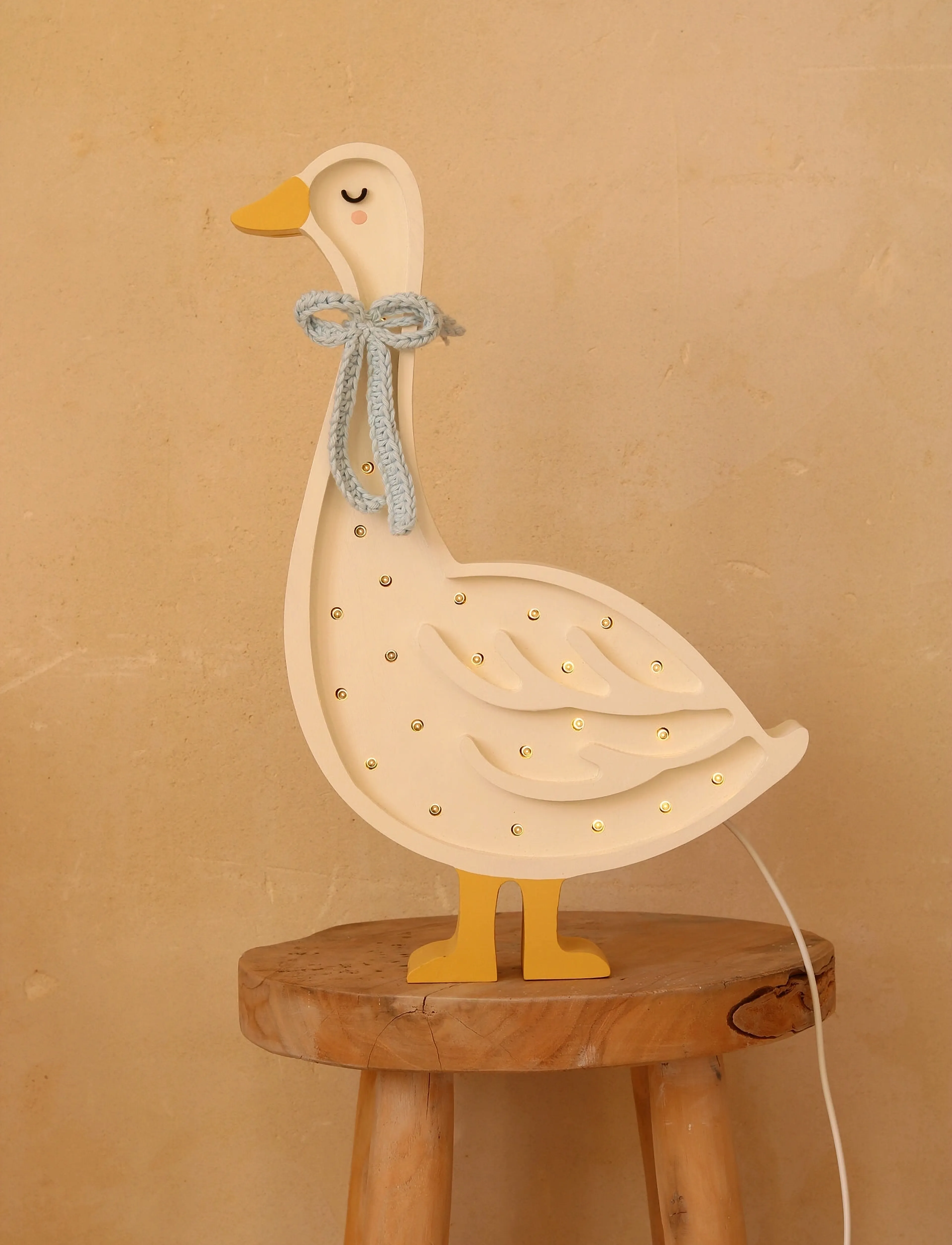 Little Lights - Little Lights Goose Lamp | Cottage Blue Bow - table lamps - cottage blue bow - 4