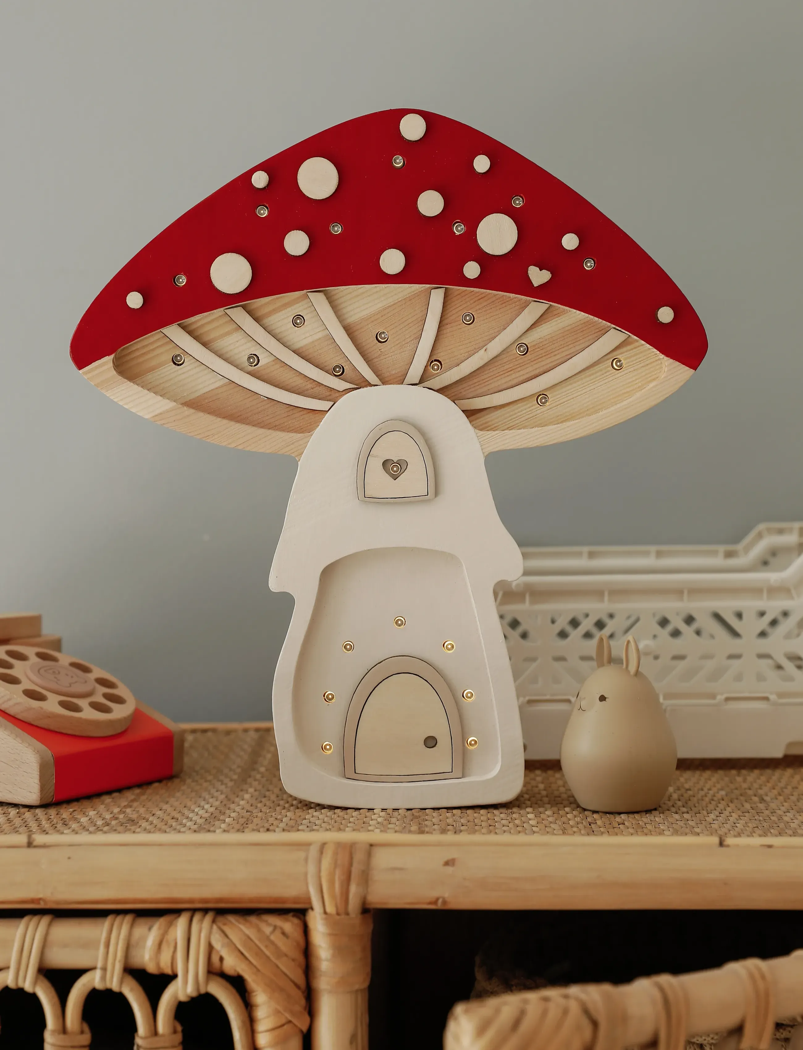 Little Lights - Little Lights Mushroom House Lamp | Fairies Toadstool - bordlamper - fairies toadstool - 2