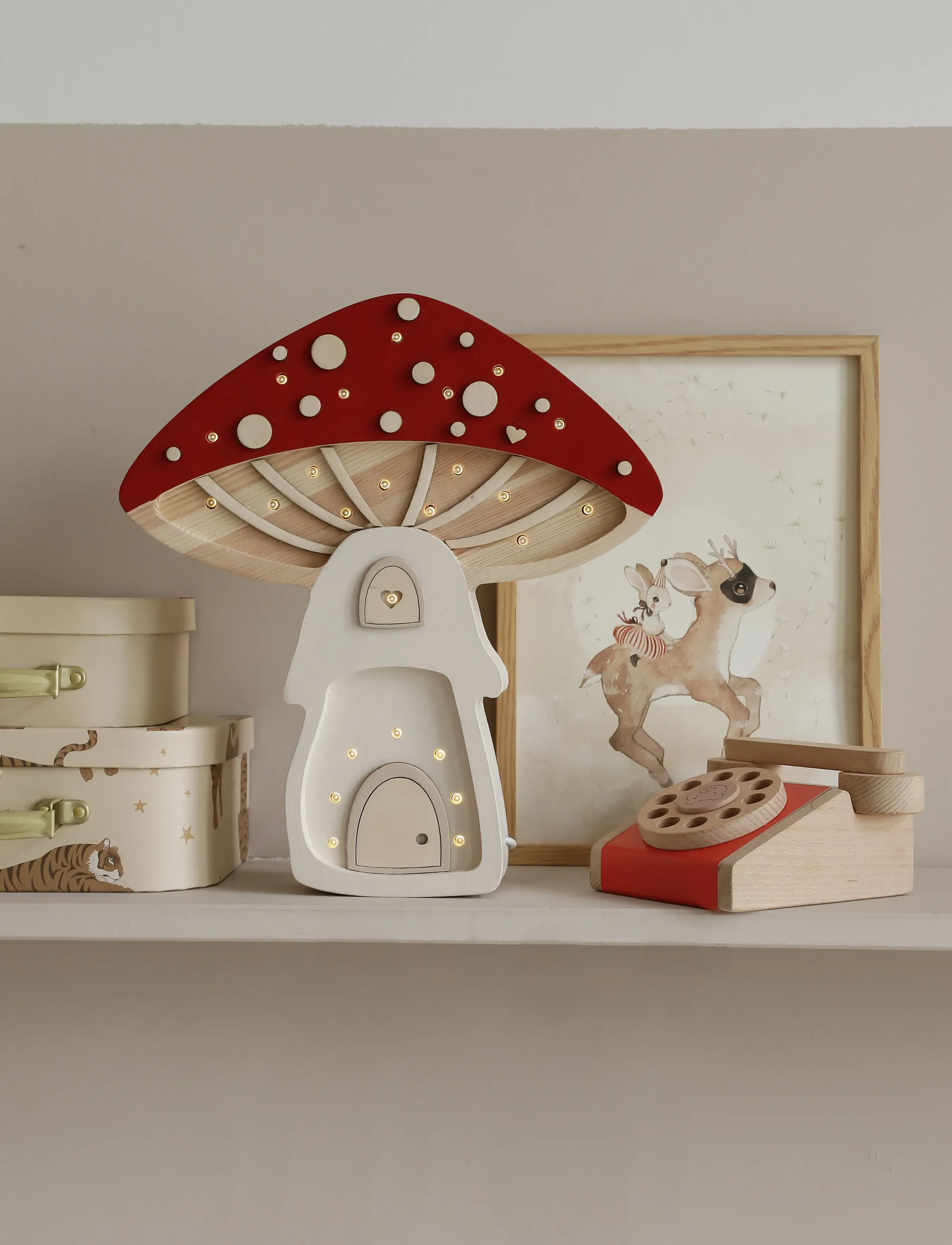 Little Lights - Little Lights Mushroom House Lamp | Fairies Toadstool - bordlamper - fairies toadstool - 3
