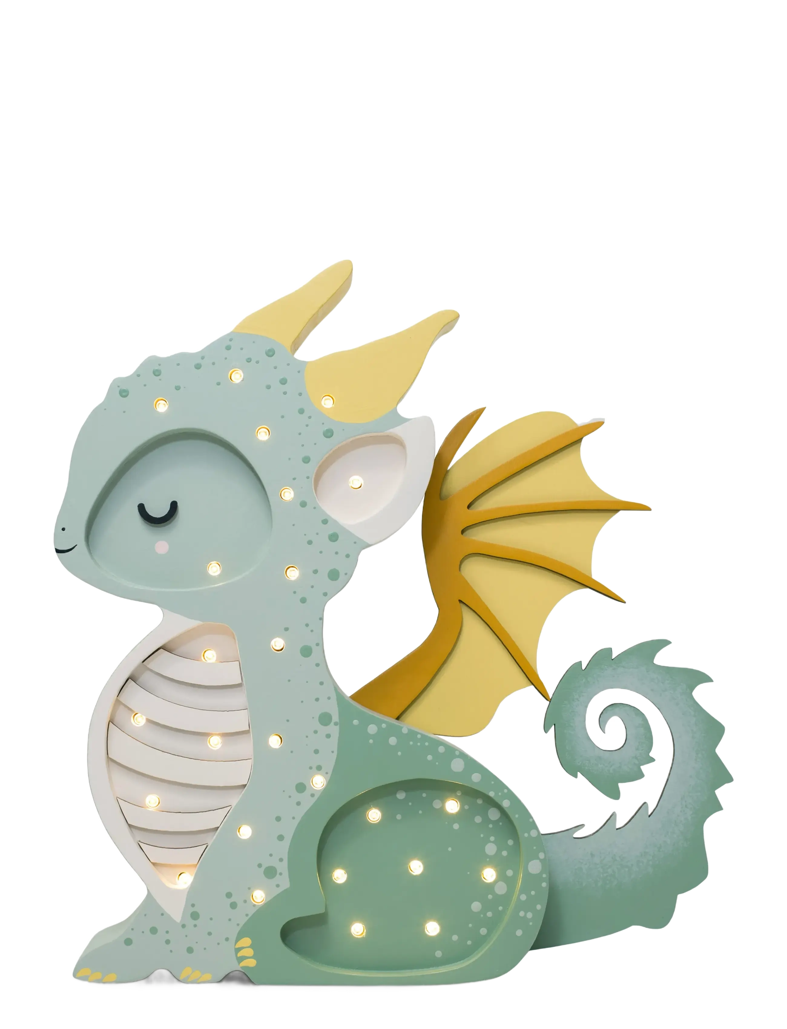 Little Lights Dragon Lamp | Hunter Green, Bordlampe, Grøn, Str: 23X5X5X32CM