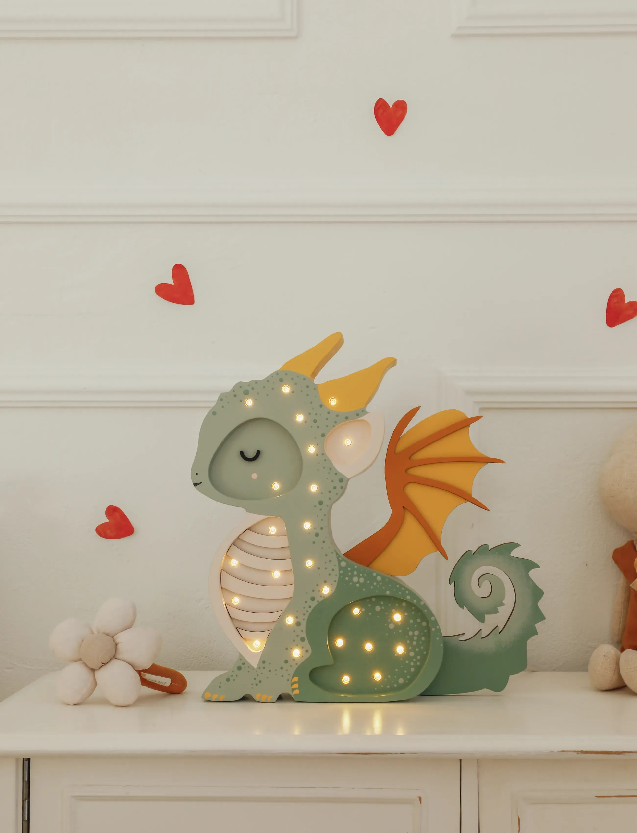 Little Lights - Little Lights Dragon Lamp | Hunter Green - tischlampen - hunter green - 3