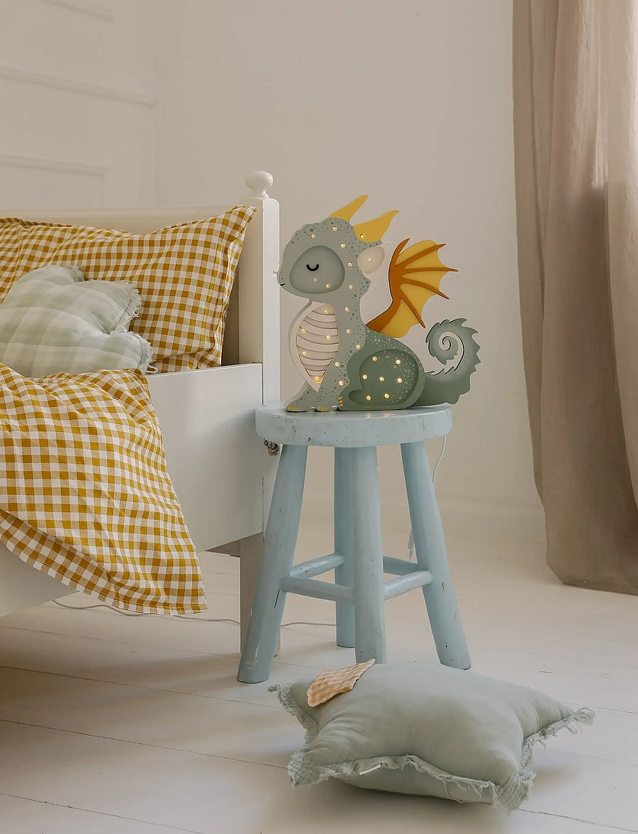 Little Lights - Little Lights Dragon Lamp | Hunter Green - tischlampen - hunter green - 4