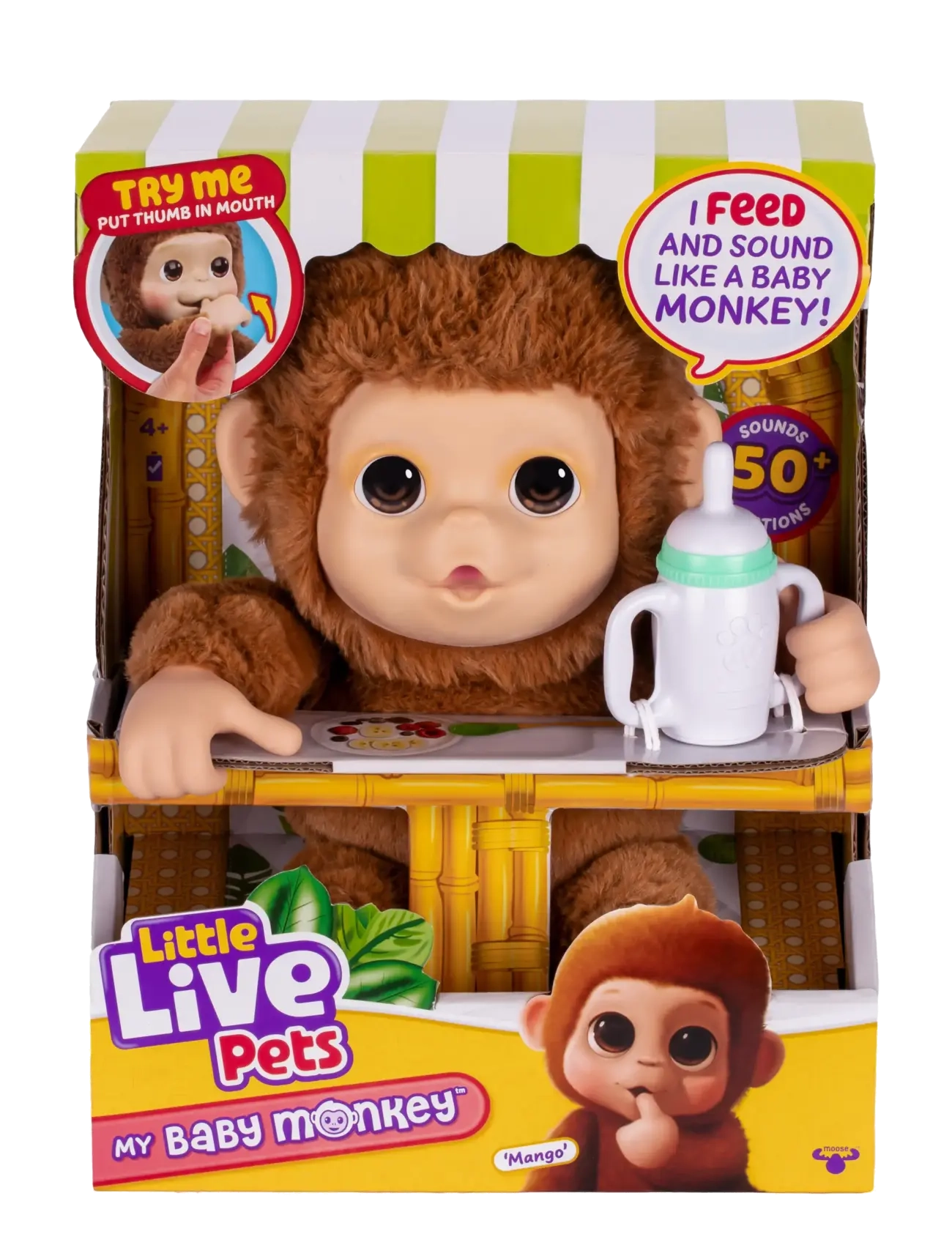 Little Live Pets Little Live Pets My Baby Monkey, One Size, Brown, Soft Legetøj > Stuffed Animals, Børn