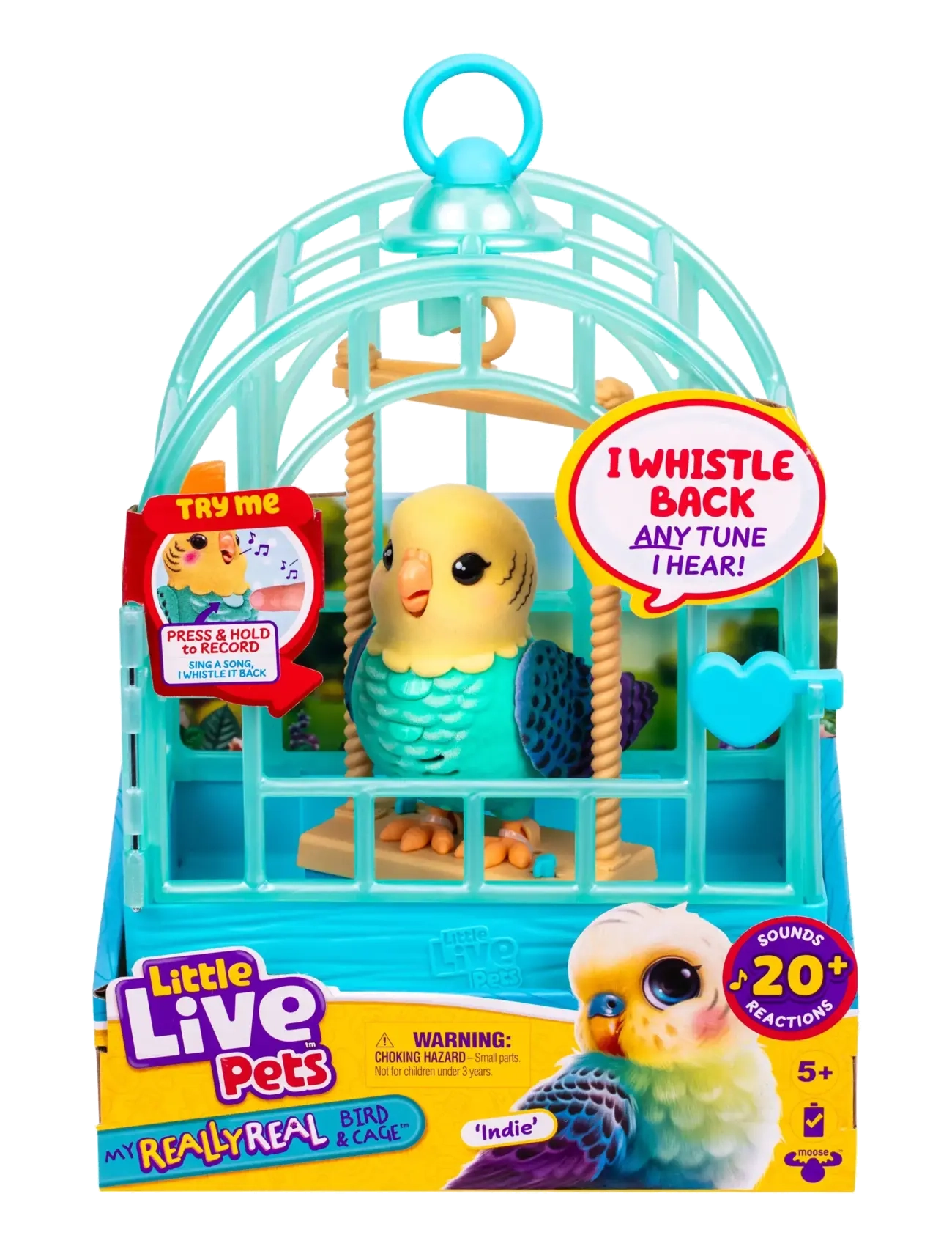 Little Live Pets Little Live Pets My Really Real Bird & Cage Indie, One Size, Multi/patterned, Interaktive Dyr Og Robotter > Interaktive Dyr, Børn