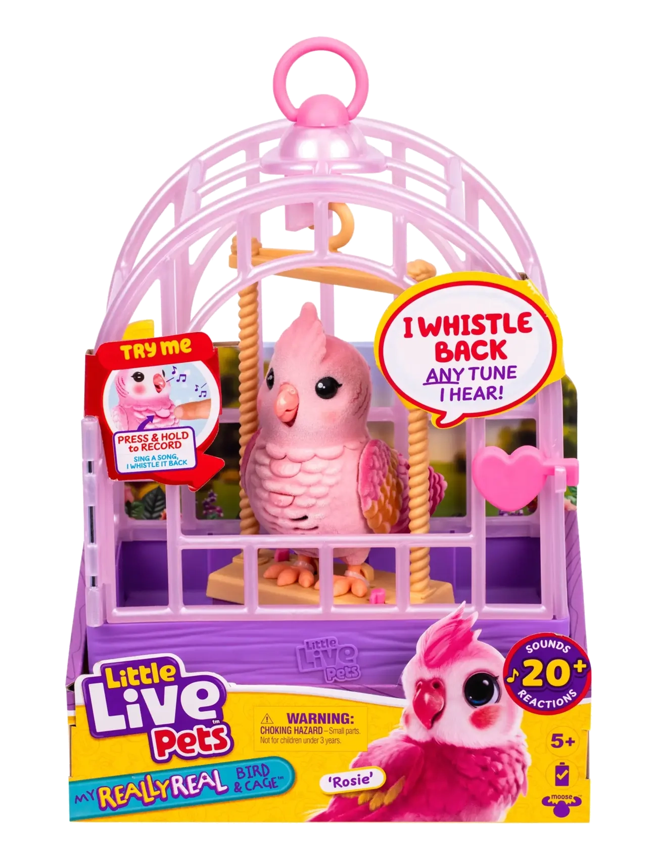Little Live Pets LITTLE LIVE PETS MY REALLY REAL BIRD & CAGE ROSIE - Little Live Pets - MULTI COLOUR / pink/rose