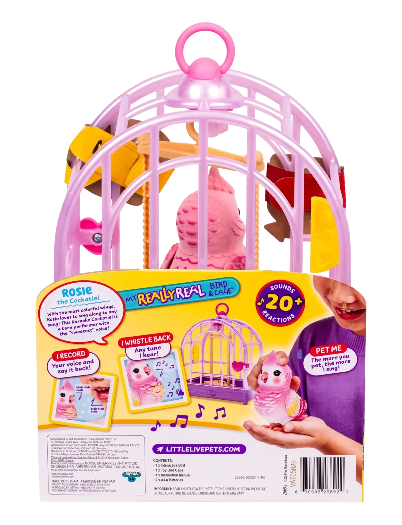 Little Live Pets - LITTLE LIVE PETS MY REALLY REAL BIRD & CAGE ROSIE - interaktive dyr - multi colour - 2