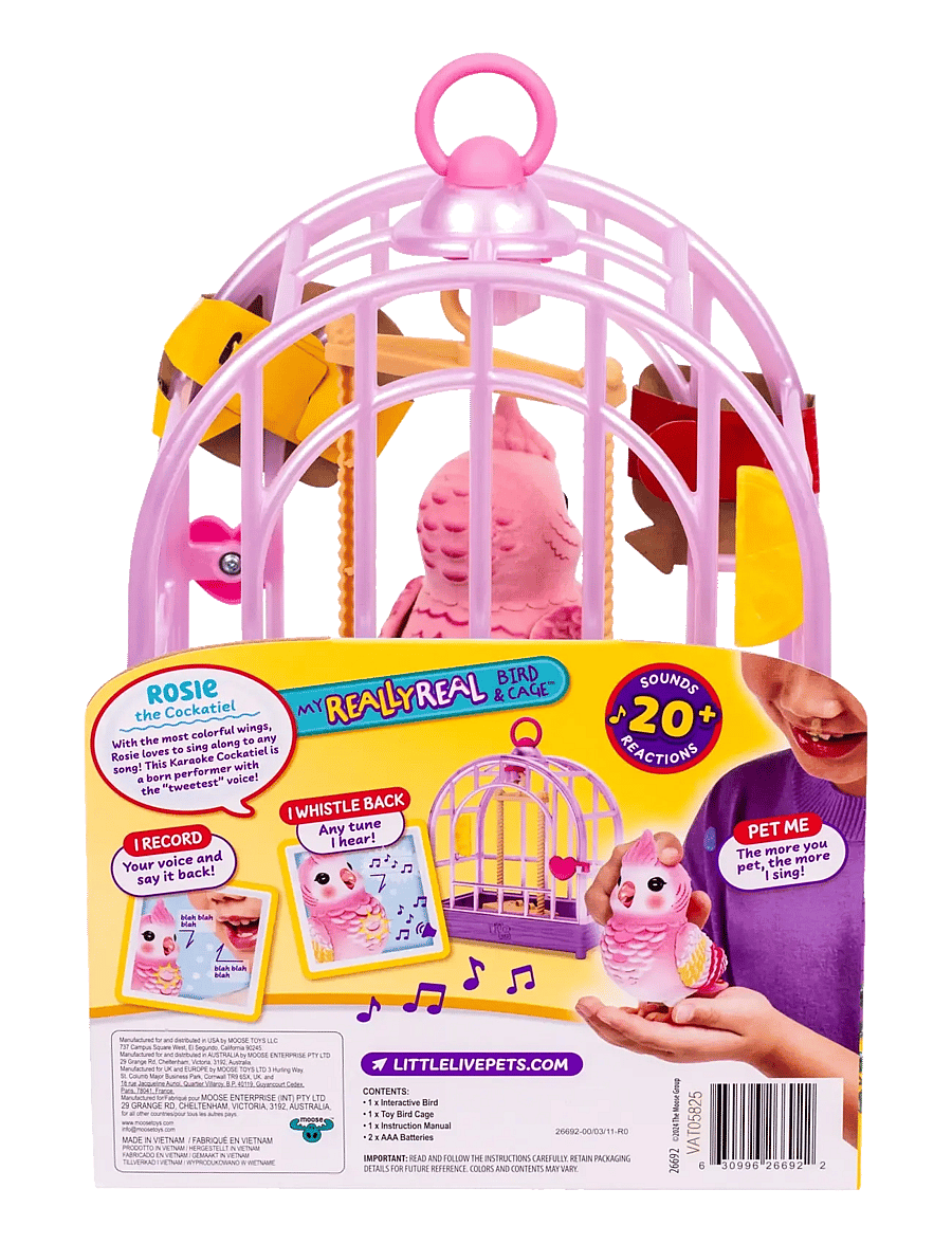 Little Live Pets - LITTLE LIVE PETS MY REALLY REAL BIRD & CAGE ROSIE - interaktive dyr - multi colour - 2