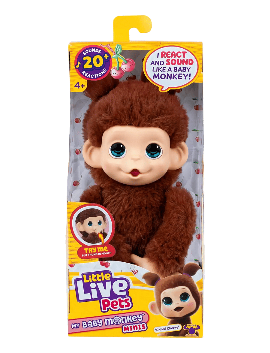 Little Live Pets - LITTLE LIVE PETS MY BABY MINI MONKEY BROWN CHERRI - interaktive dyr - multi colour - 1