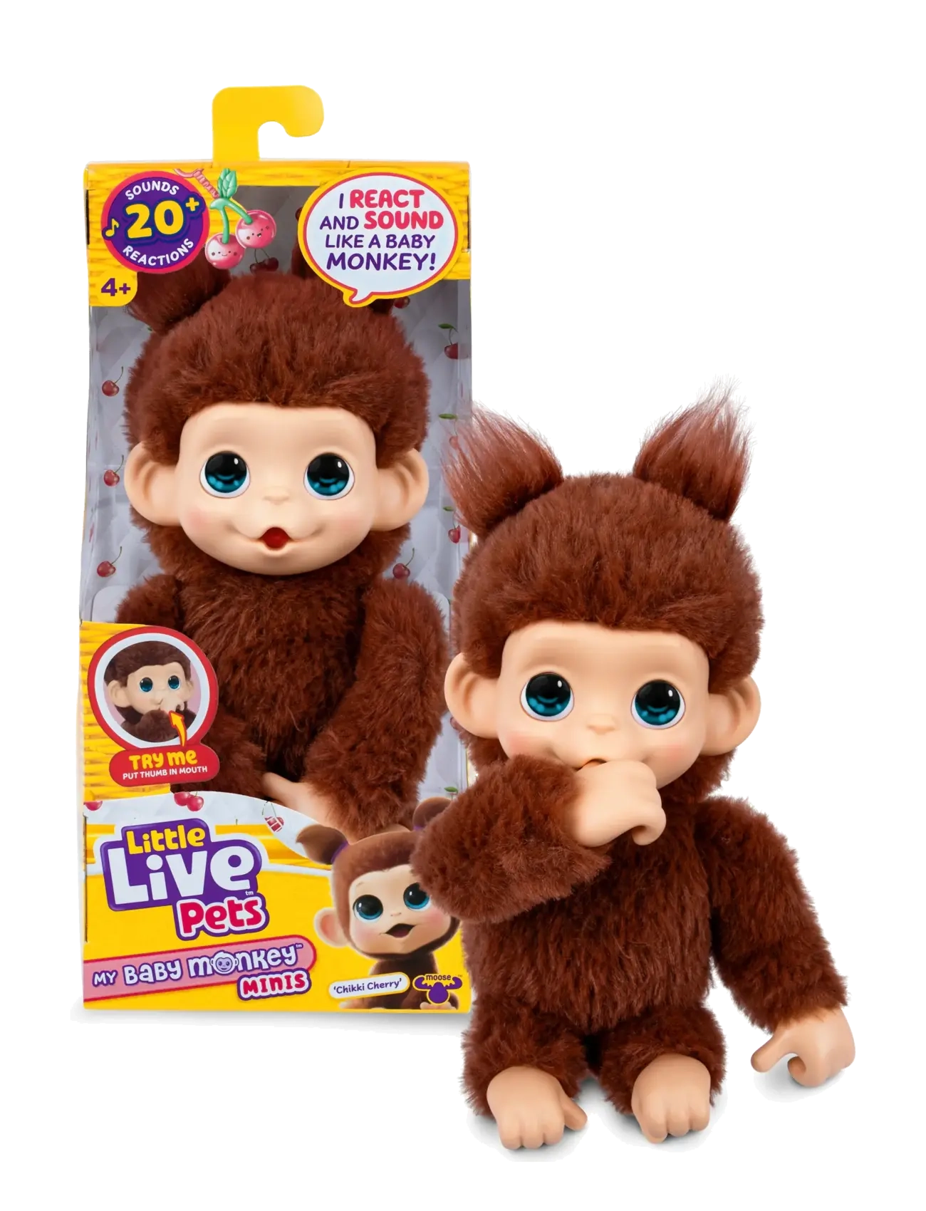 Little Live Pets - LITTLE LIVE PETS MY BABY MINI MONKEY BROWN CHERRI - interaktive dyr - multi colour - 2