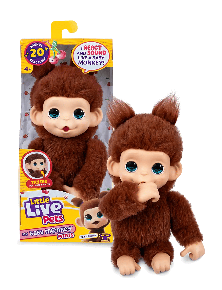 Little Live Pets - LITTLE LIVE PETS MY BABY MINI MONKEY BROWN CHERRI - interaktive dyr - multi colour - 2