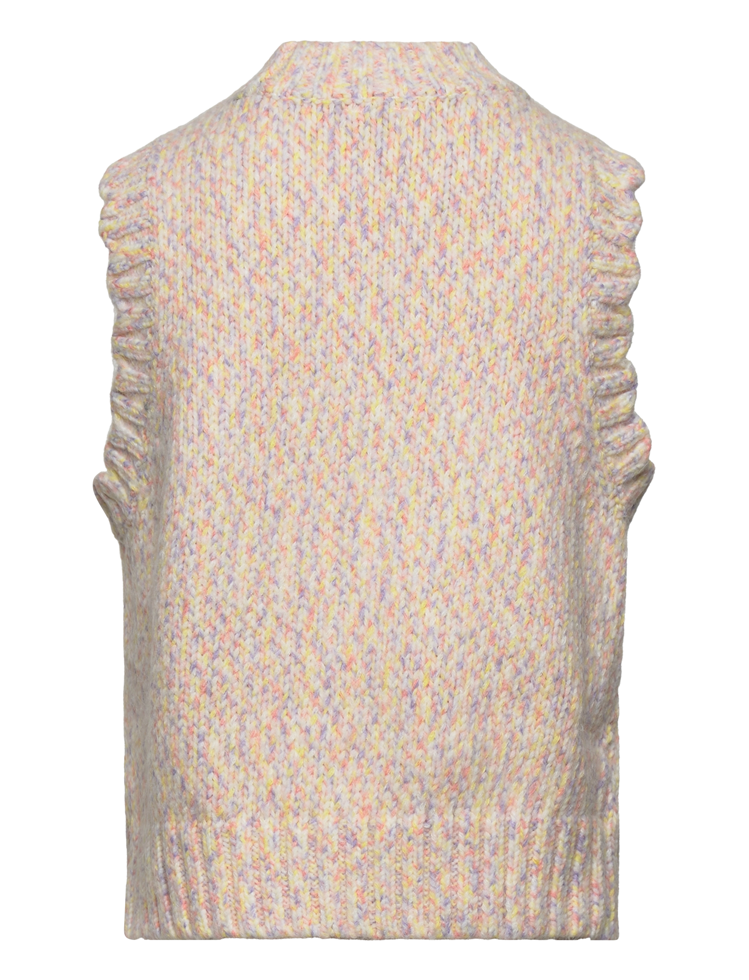 Little Pieces - LPNORI O-NECK SHORT KNIT VEST TW - cloud dancer - 1