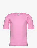 PKTANIA SS O-NECK PUFF TOP  BC TW - BEGONIA PINK