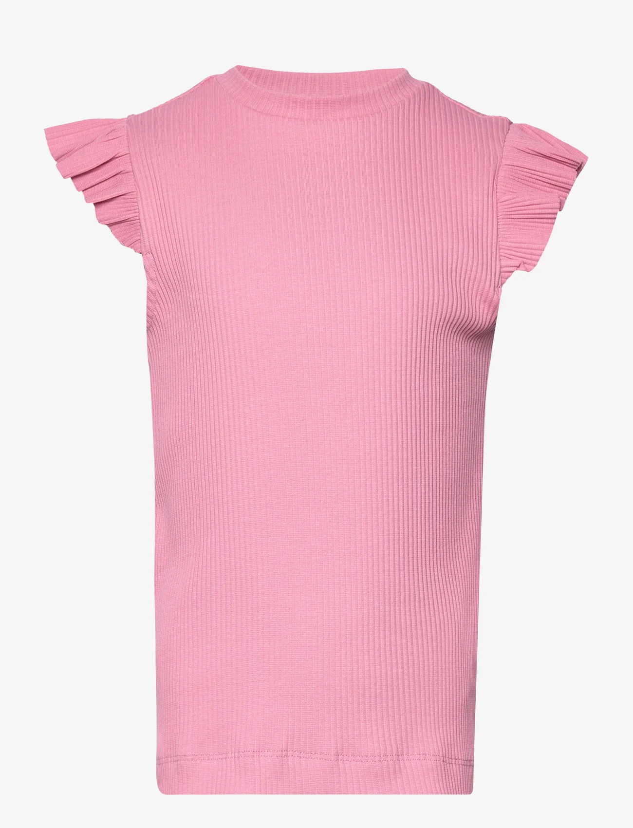 Little Pieces - PKTEGAN SS RIB FLOUNCE TOP BC TW - mouwloze t-shirts - sachet pink - 0