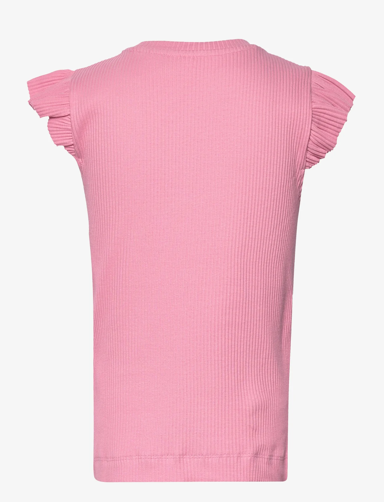Little Pieces - PKTEGAN SS RIB FLOUNCE TOP BC TW - mouwloze t-shirts - sachet pink - 1