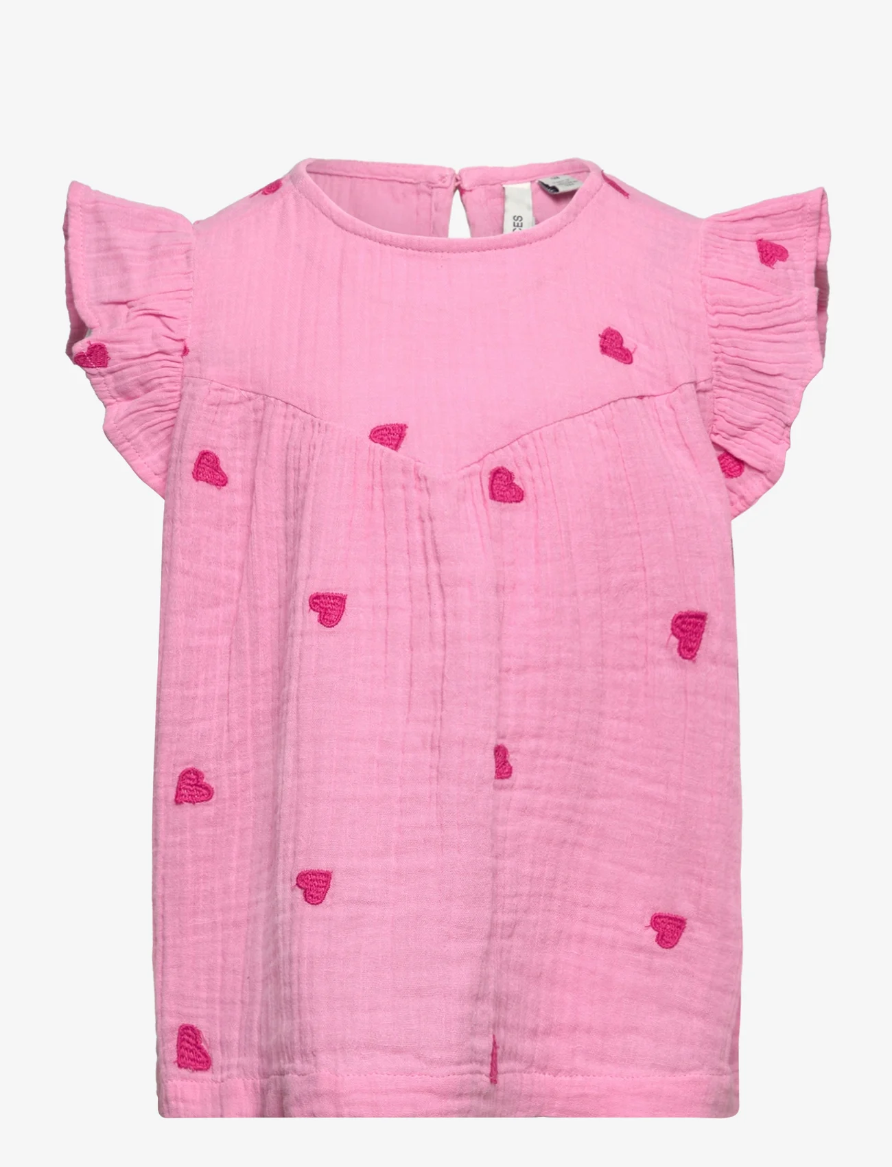 Little Pieces - PKKYA SS EMB. TOP BC - short-sleeved t-shirts - sachet pink - 0