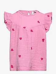 Little Pieces - PKKYA SS EMB. TOP BC - kortärmade t-shirts - sachet pink - 0