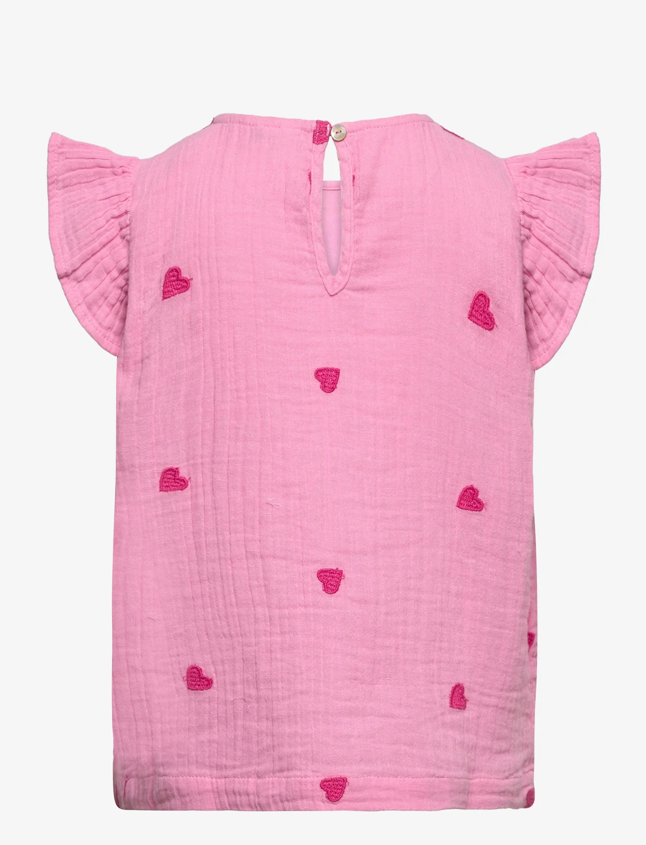 Little Pieces - PKKYA SS EMB. TOP BC - kortärmade t-shirts - sachet pink - 1