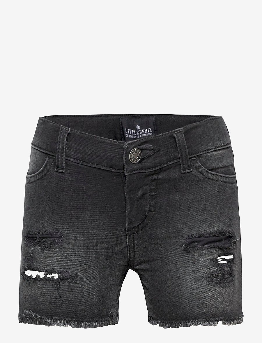 Designers Remix Girls - Jr New Moon Destroyed Shorts - denim shorts - black - 0