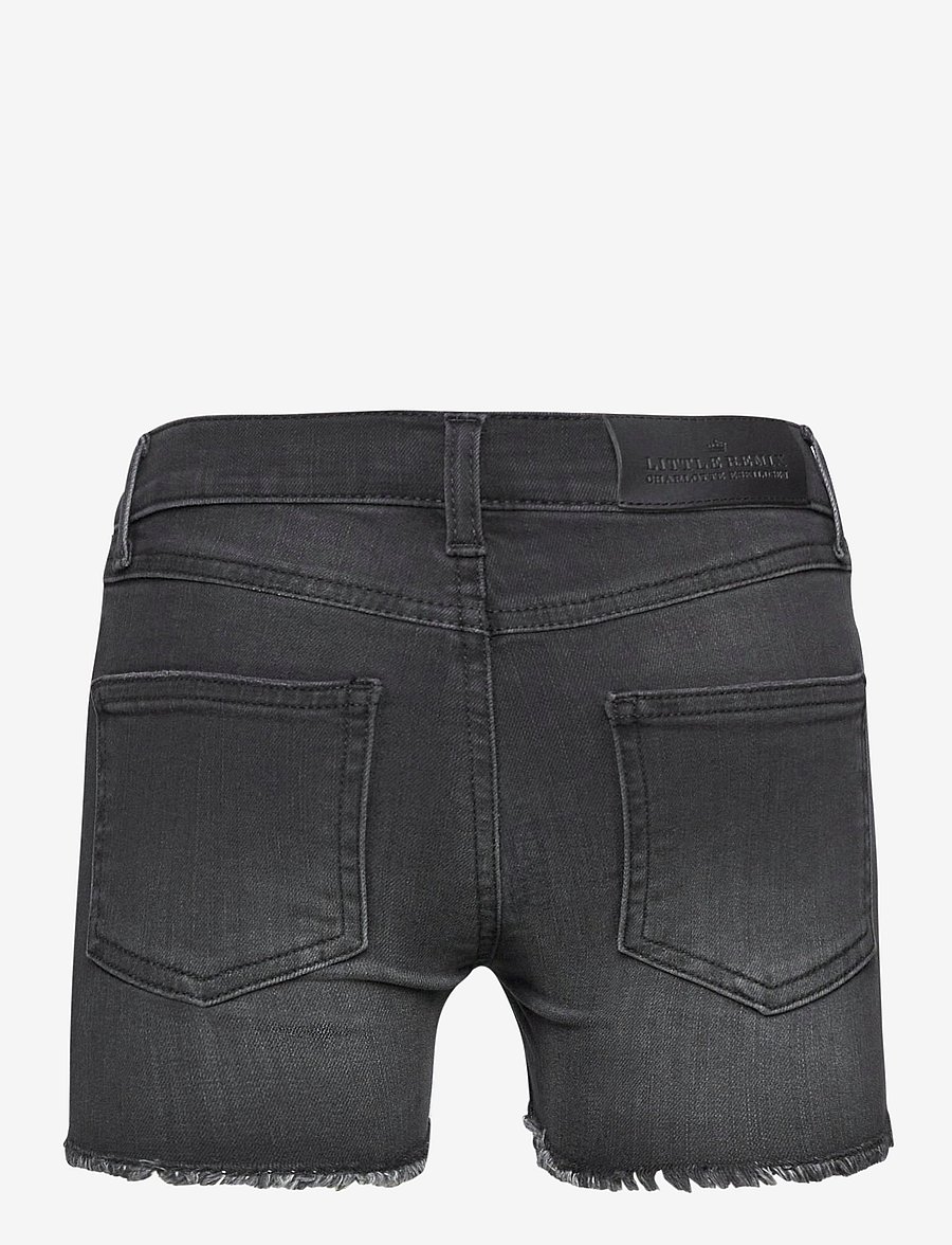 Designers Remix Girls - Jr New Moon Destroyed Shorts - denim shorts - black - 1